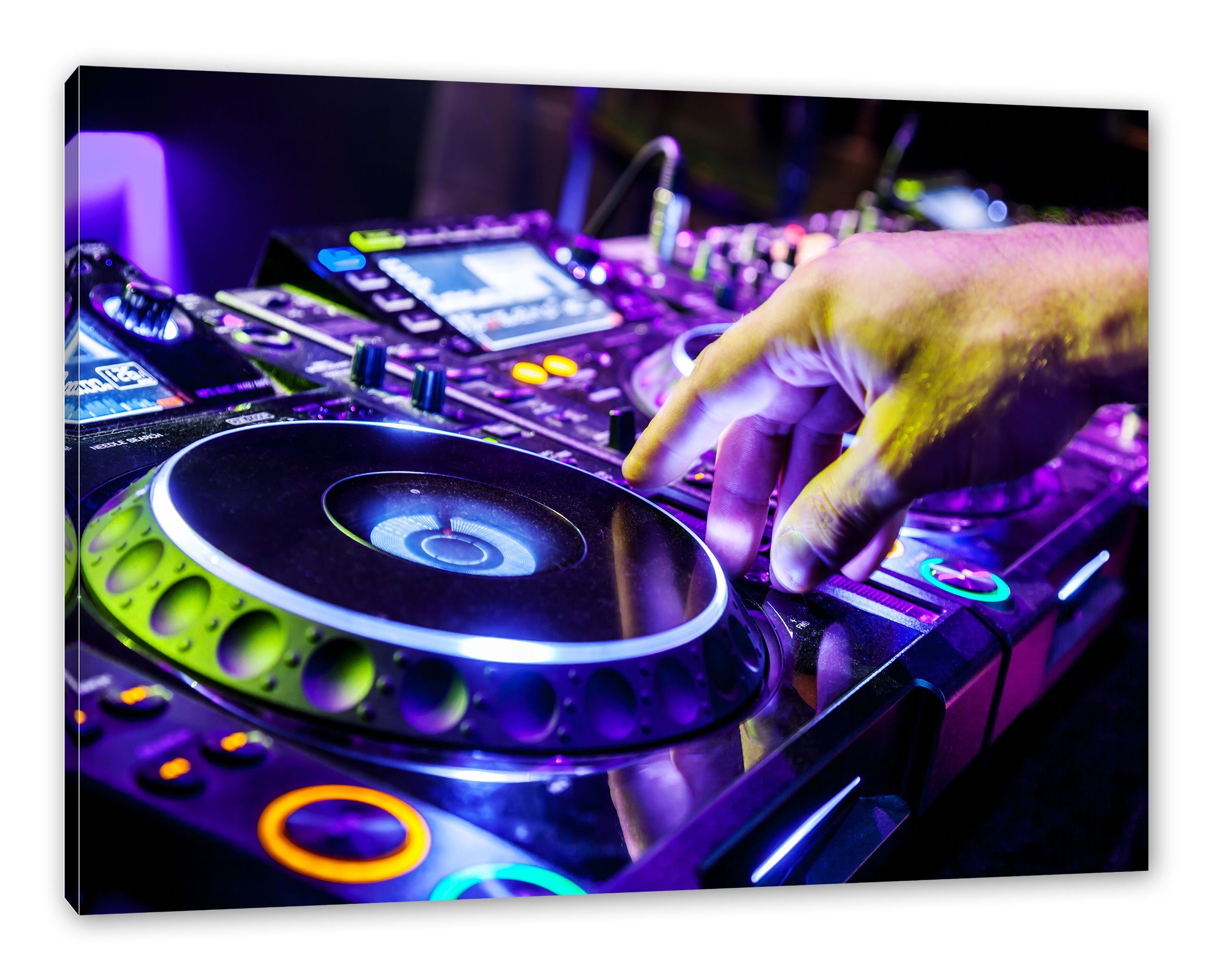 Leinwandbild DJ Plattenteller Cool Music
