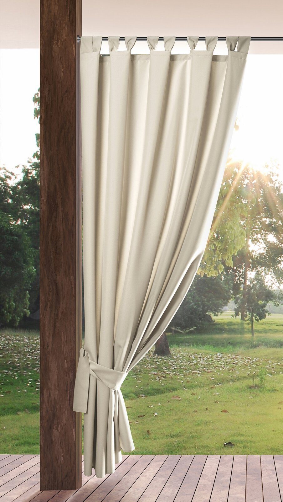 Eurofirany Outdoorvorhang GARDEN, wasserdichter Terrassenvorhang (1 St), Schlaufen, Lichtschutz, Polyester, für Pavillon, Pergola & Balkon, wetterfest, UV-Schutz