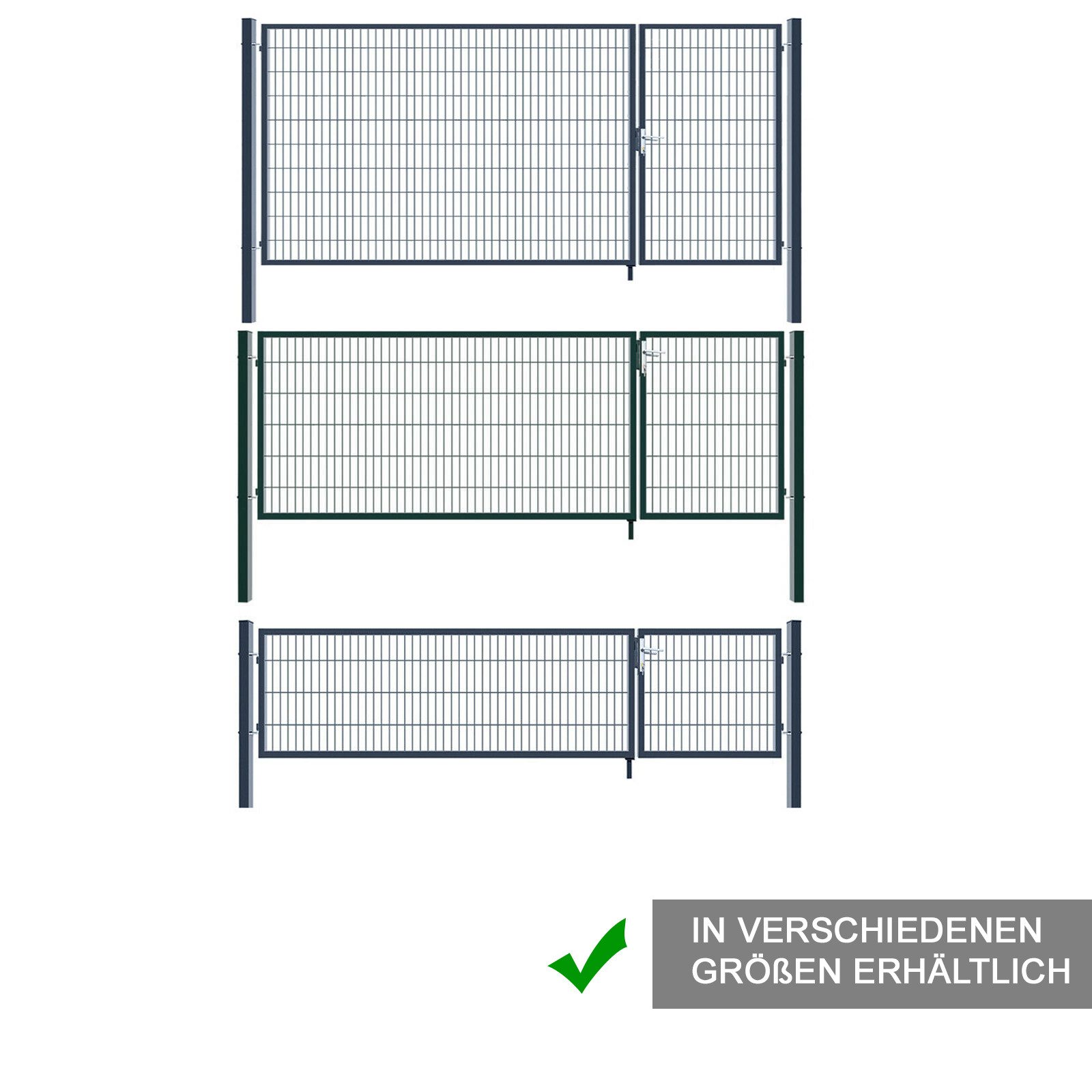 Aileenstore Gartentor Border, Breite 350 cm, Höhe 80 cm, anpassbar, Anthrazit