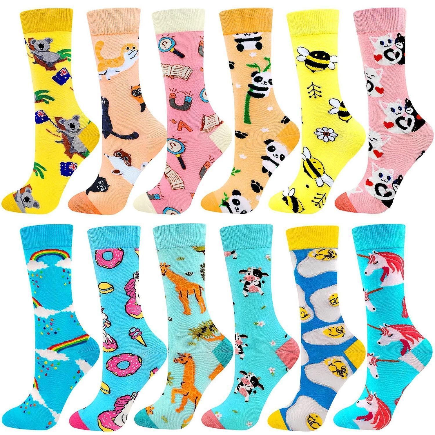 LuxusKollektion Socken Socken Damen/Herren Einhorn Serie L-XL 12 Paar