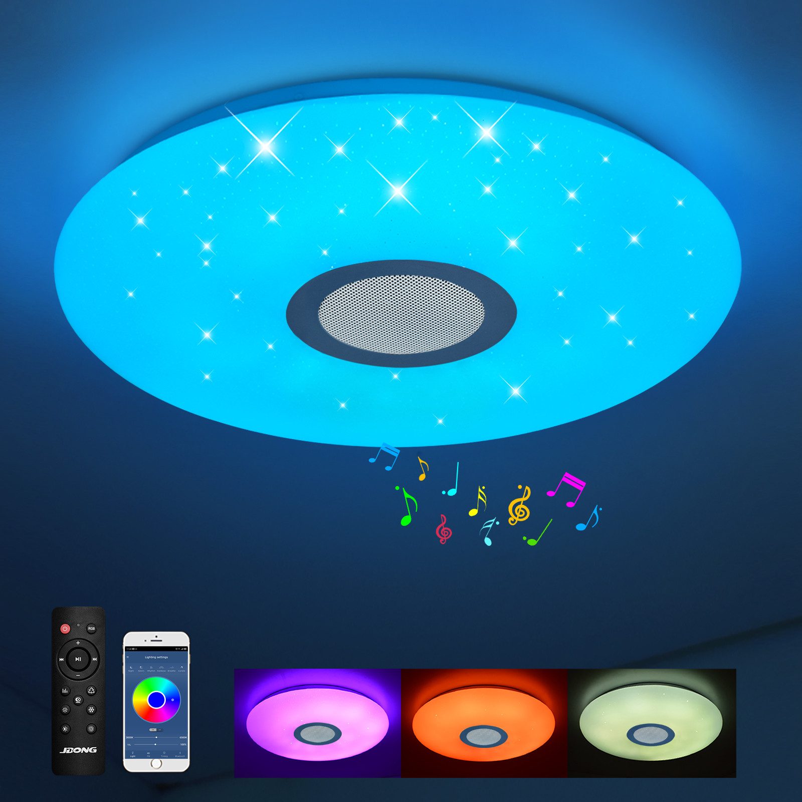 JDONG LED Deckenleuchte Dimmbar mit Bluetooth günstig online kaufen