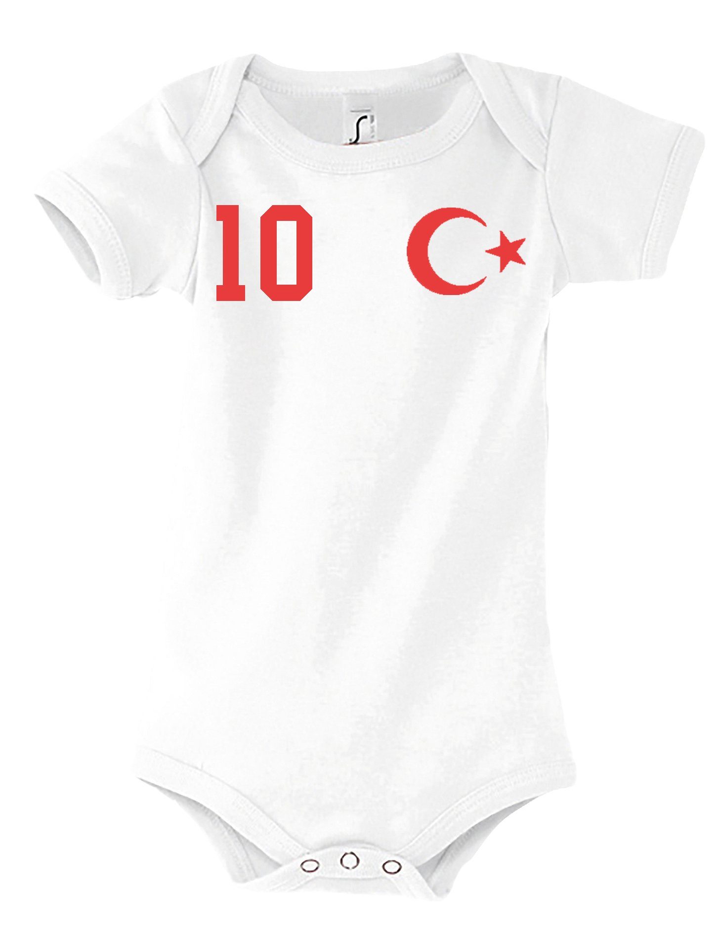 Youth Designz Kurzarmbody Türkei Kinder Baby Body Strampler mit trendigem Motiv Weiß