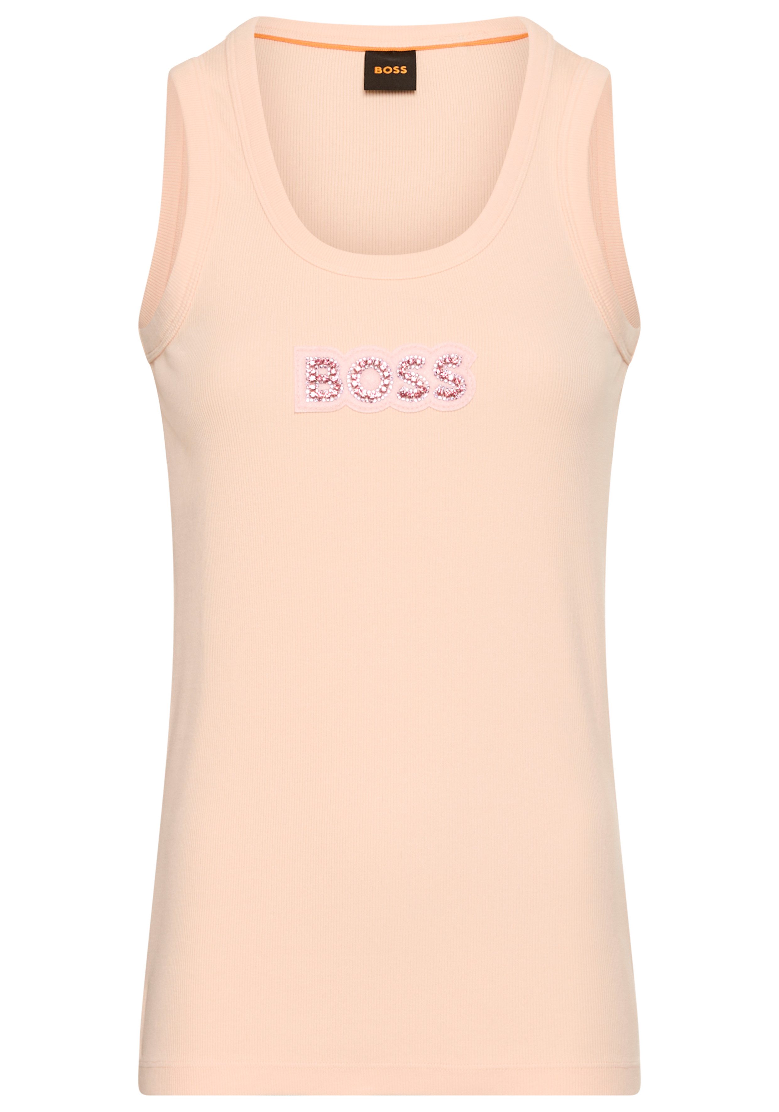 BOSS ORANGE T-Shirt Ematite Stonebadg Premium Damenmode mit glitzerndem Log günstig online kaufen