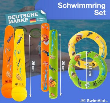 SwimAlot® Tauchset Tauchring Set - Tauchstäbe Tauchringe Wasserball - Tauchen Schwimmring, Langlebig