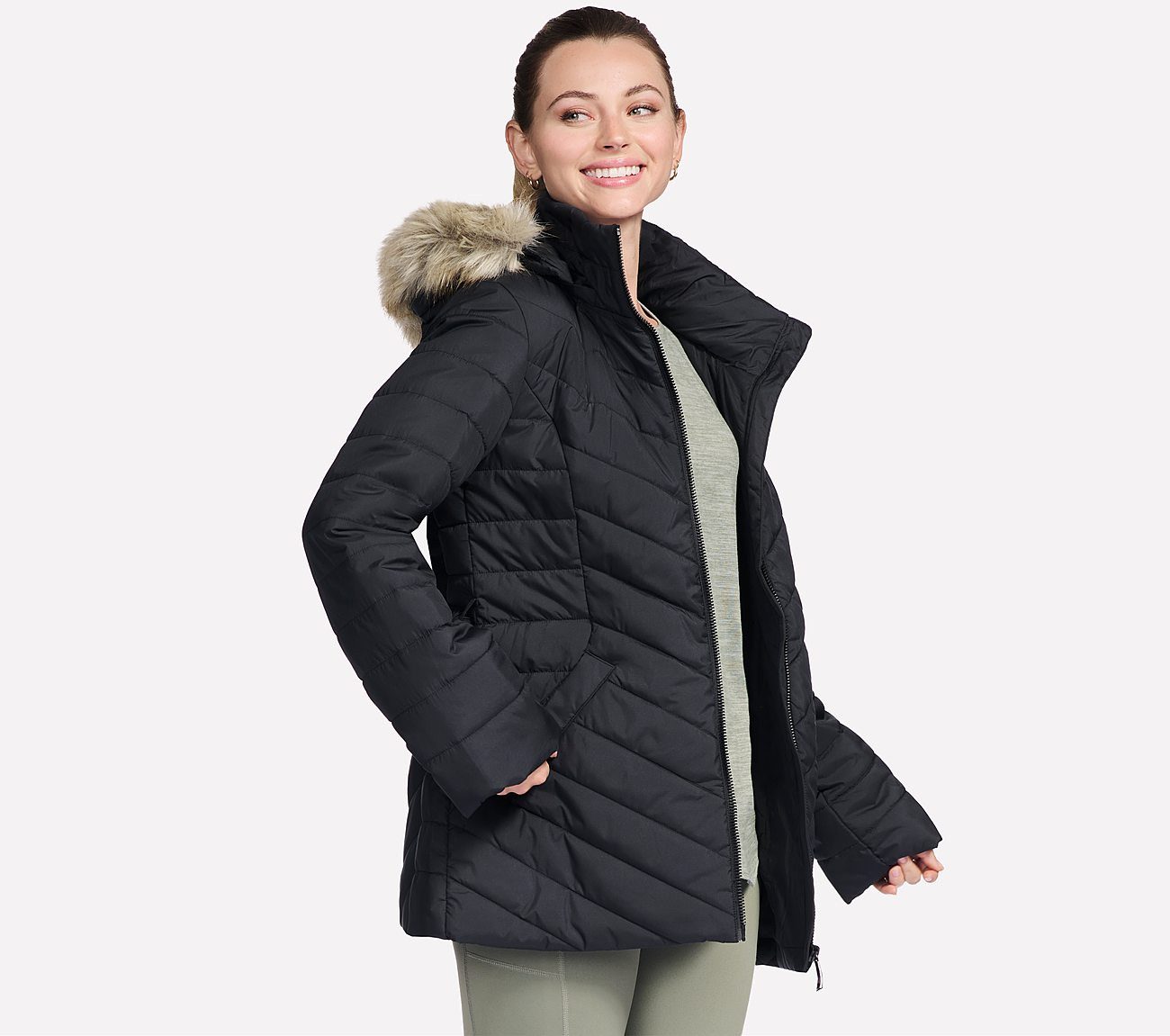 Skechers Winterjacke ON-THE-GO BELTED PARKA mit Gürtel, aus GO SHIELD™ Cozy Fit®-Material – Bild 5 von 5