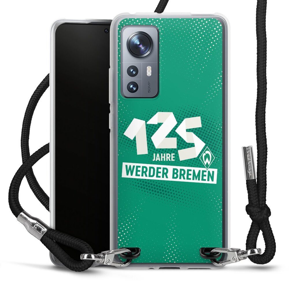 DeinDesign Handyhülle 125 Jahre Werder Bremen Offizielles Lizenzprodukt, Xiaomi 12 5G Handykette Hülle mit Band Case zum Umhängen