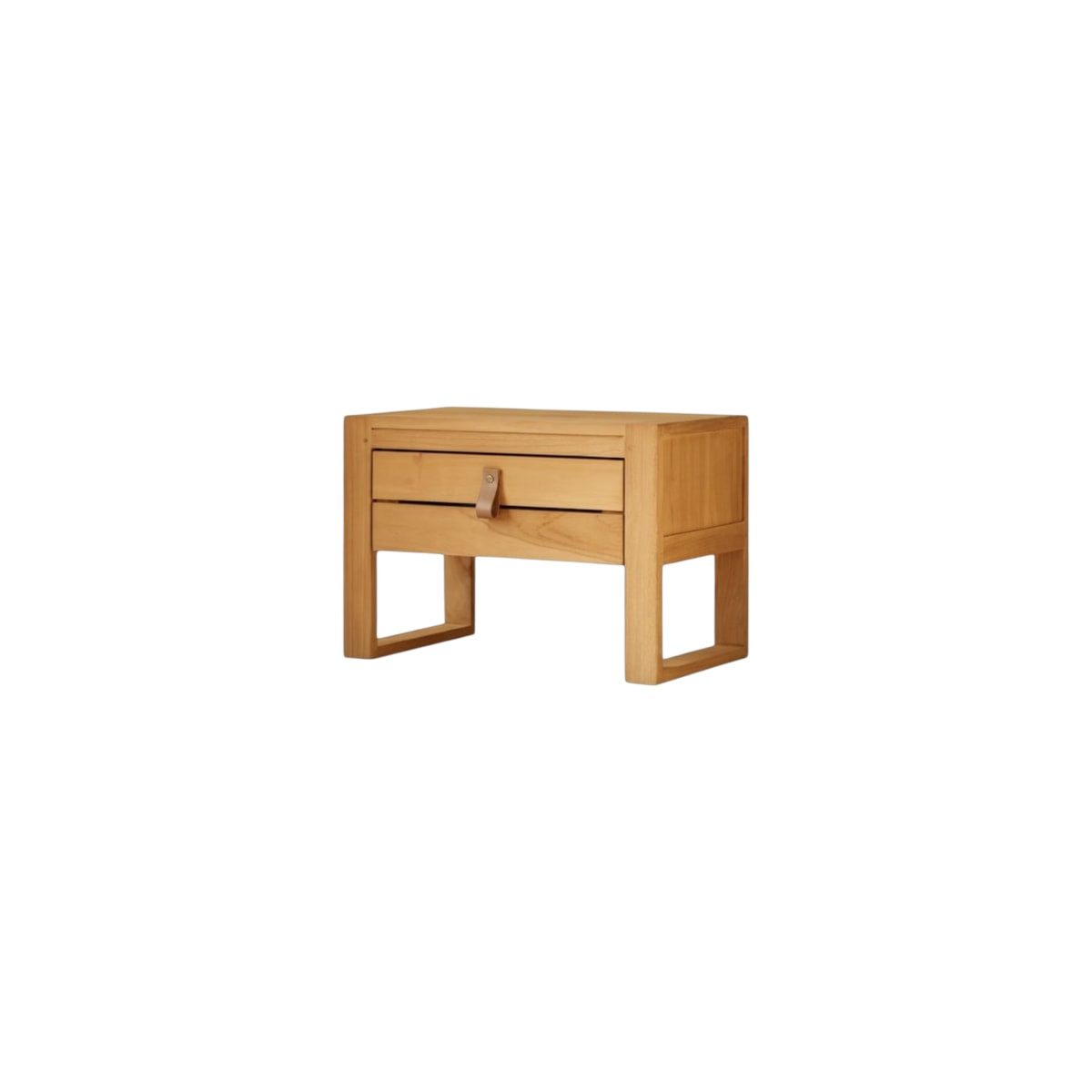 Tikamoon Nachttisch Nachtschrank Nachttisch Teakholz massiv hell solide Schlafzimmer Neu T