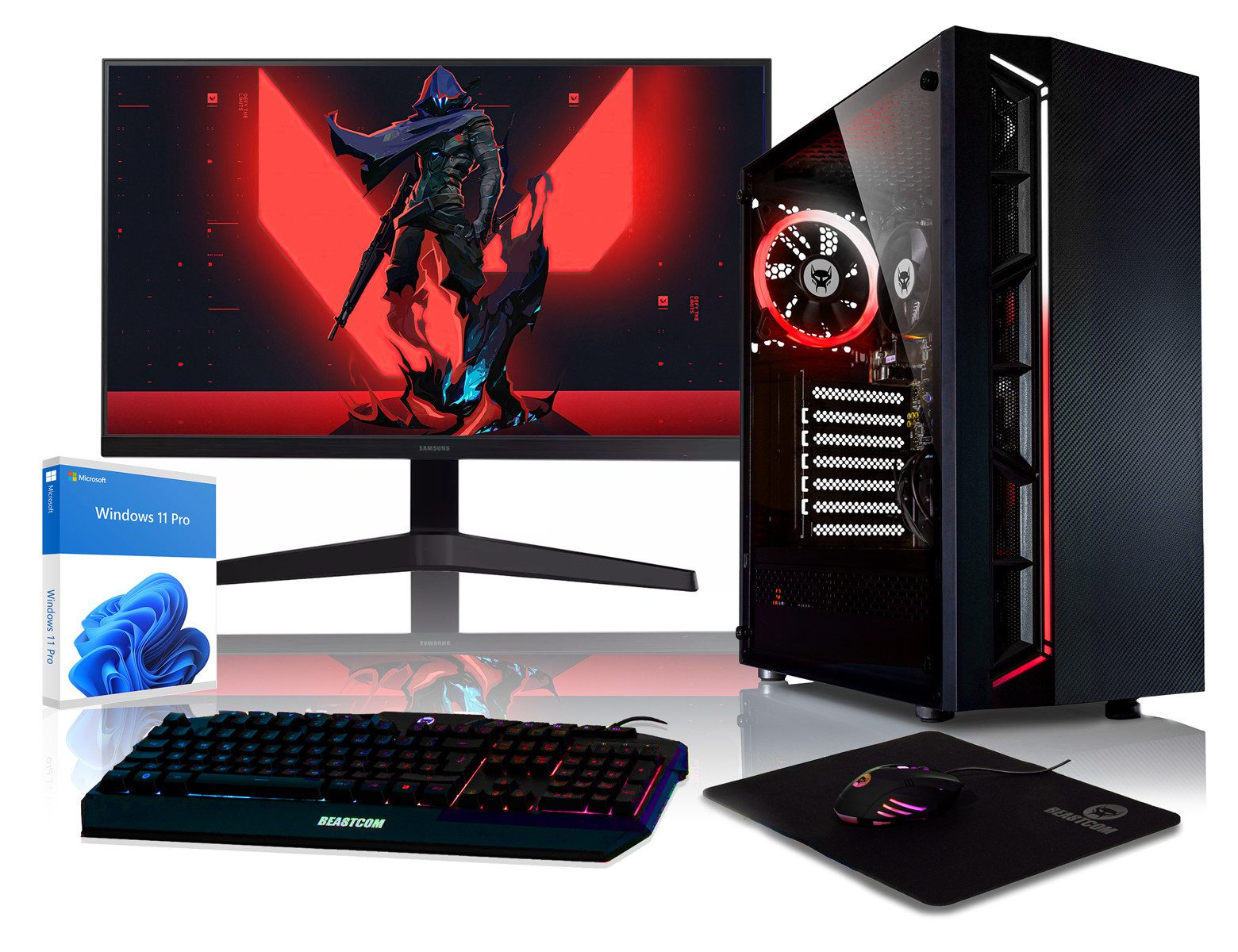 BEASTCOM Q3, Essential Gaming, Ryzen 3 3200G, Radeon Vega 8, 8 GB RAM Gaming-PC-Komplettsystem (25", AMD AMD Ryzen 3 3200G, Radeon Vega 8, 512 GB SSD)
