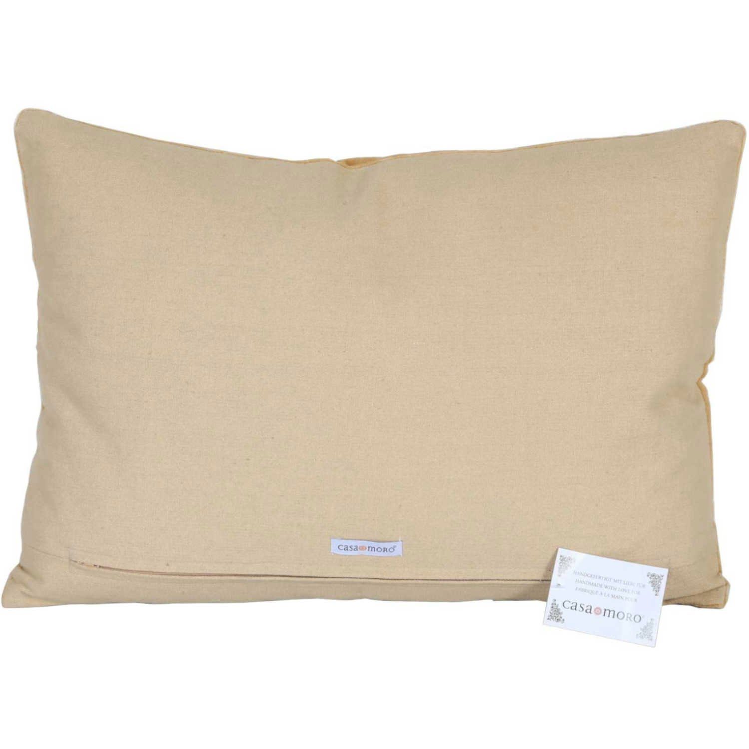 Casa Moro Dekokissen Boho Samtkissen Santa 48x30 cm mit Füllung rechteckig bunt, Boho Chic Sofakissen Couchkissen, bestickt