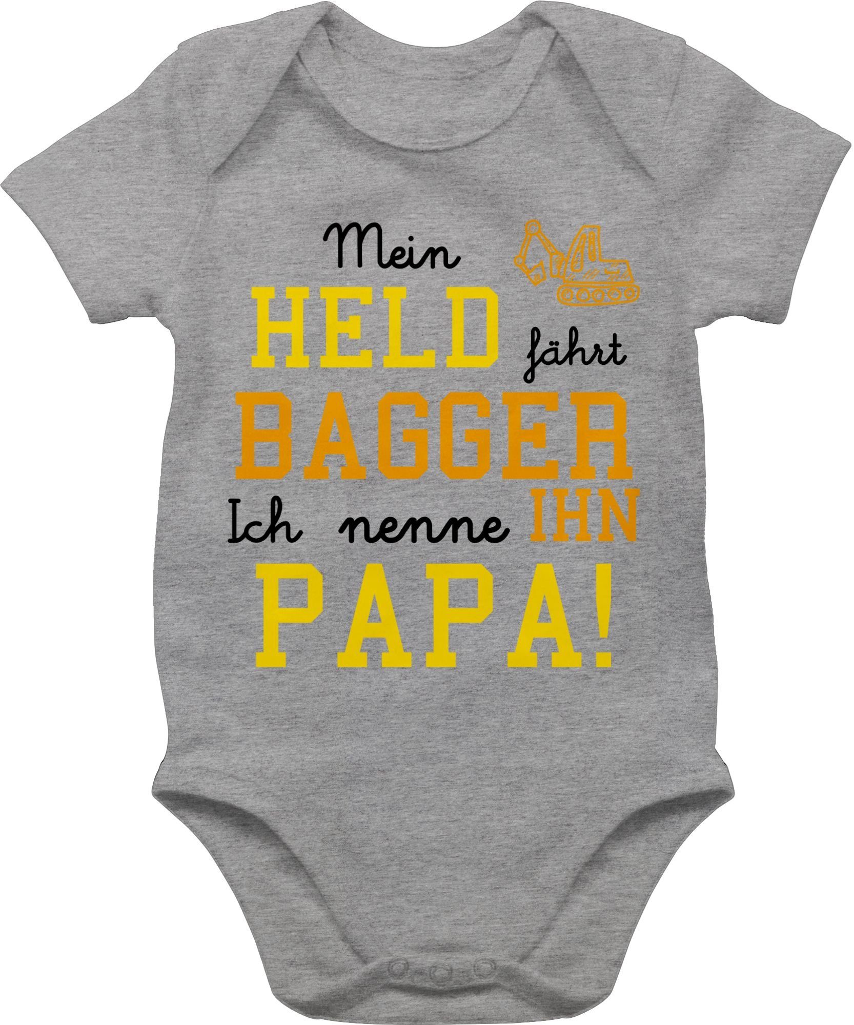 Shirtracer Shirtbody »Mein Held fährt Bagger Statement Sprüche Baby