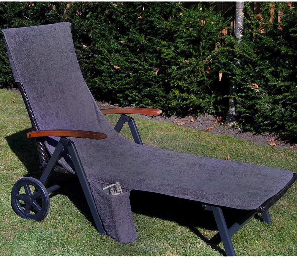 Casa Colori Liegenauflage 24174-100-grau, (1 St), Frottier Auflage aus Baumwolle in Grau