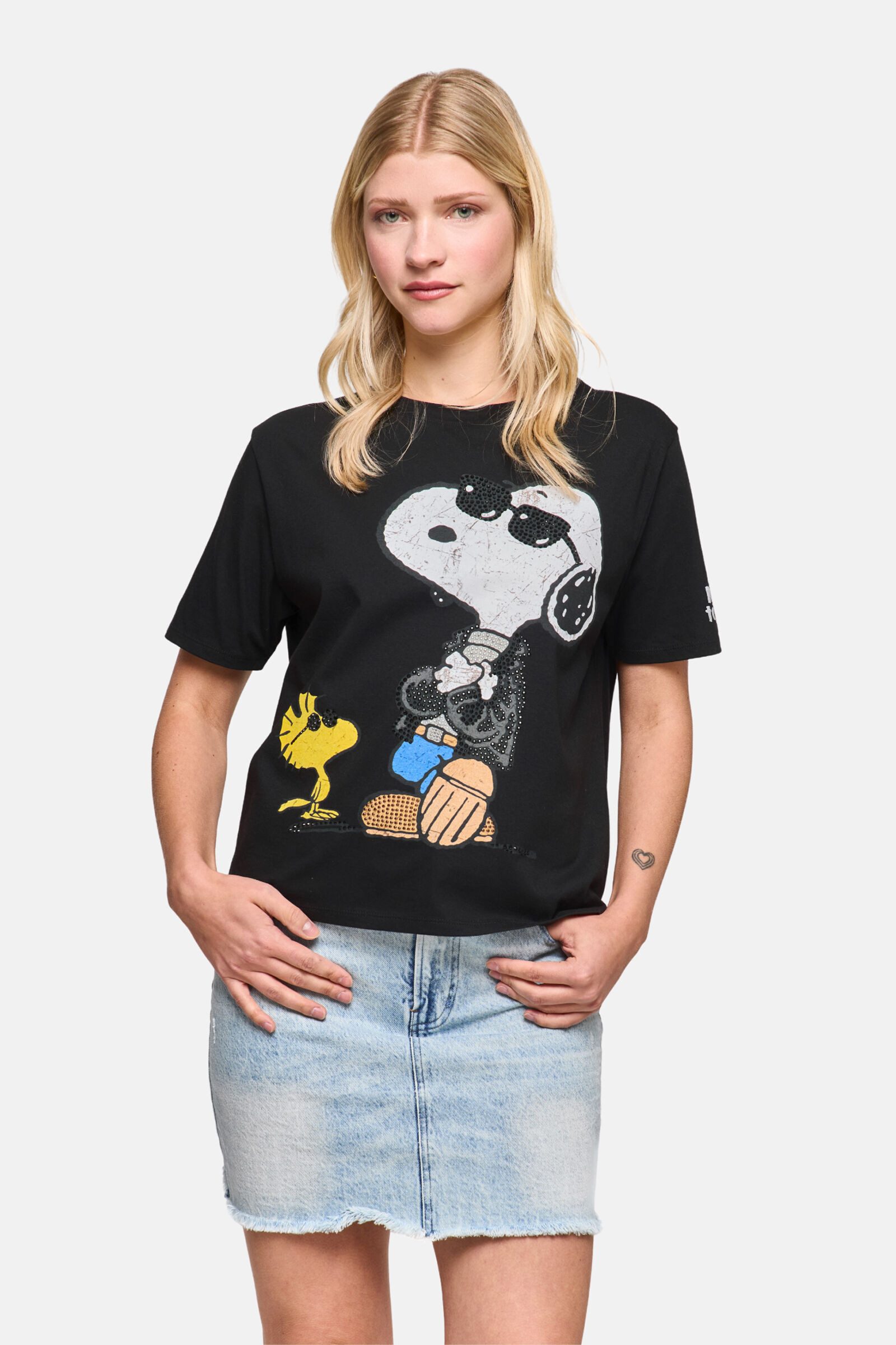 Princess goes Hollywood Print-Shirt (1-tlg) mit Snoopy-Print mit Strasssteinen
