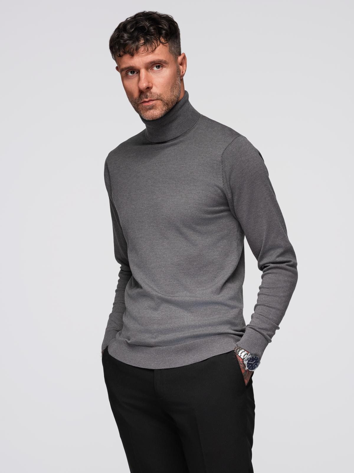 OMBRE Rollkragenpullover Gestrickter Rollkragenpullover für Herren mit Viskose