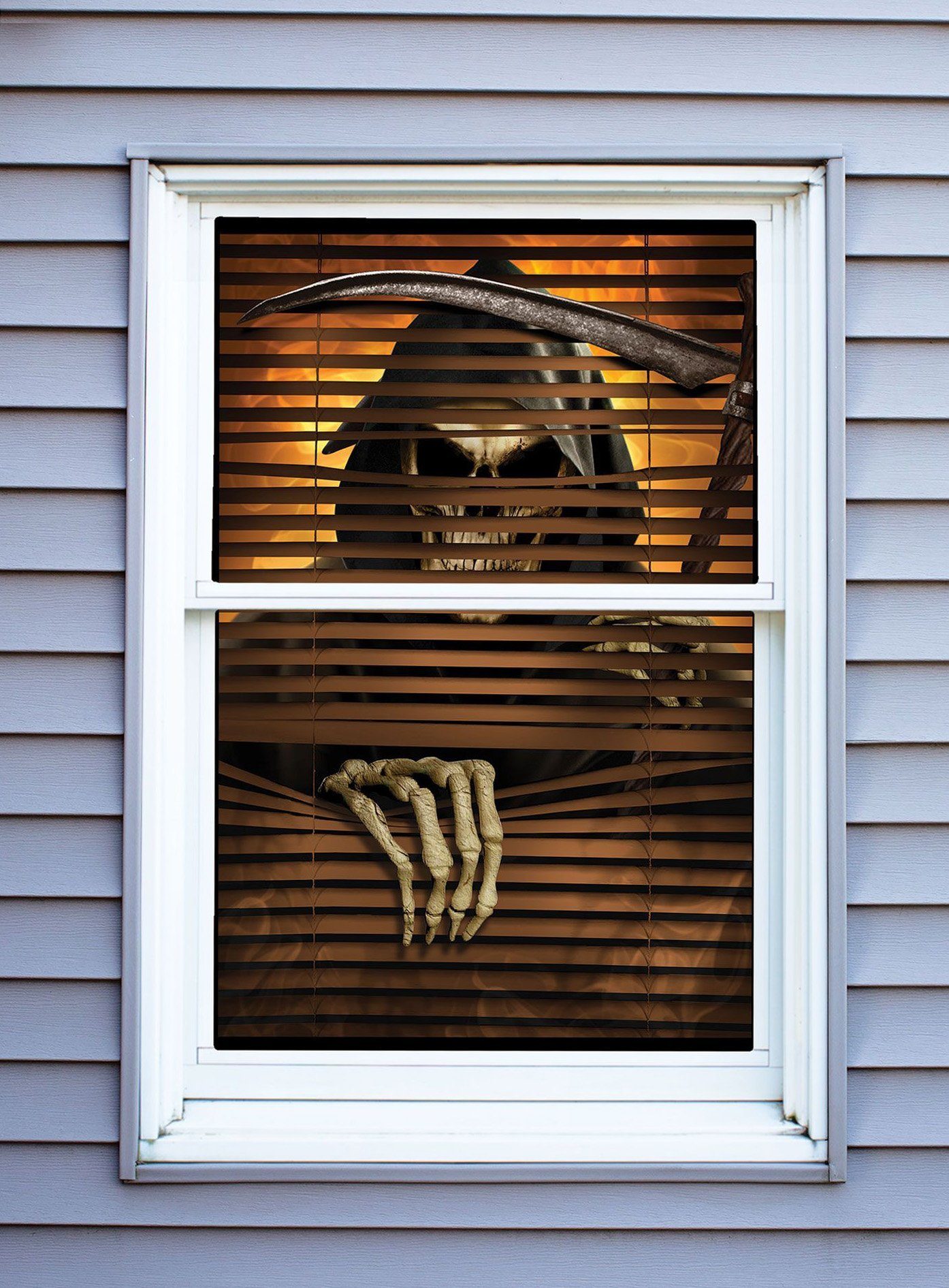 Fun World Dekoobjekt Sensenmann Fensterdeko - Skelett Halloween deko, Skele günstig online kaufen