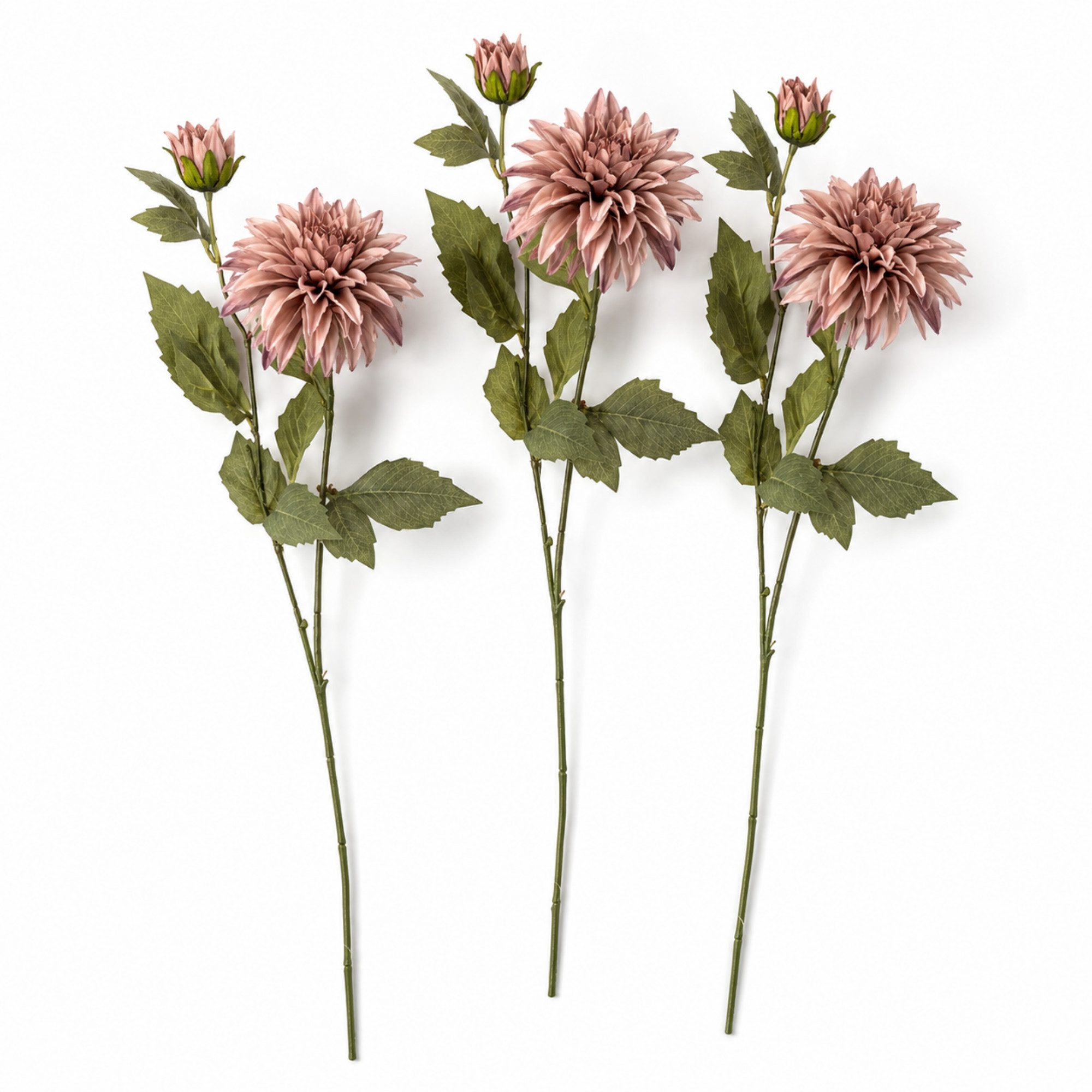 Kunstblume LAYBA Künstliche Dahlie 3er-Set Altrosa 65 cm, Layba