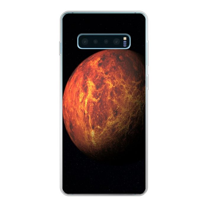 MuchoWow Handyhülle Der rote Planet Mars vor einem schwarzen Hintergrund Phone Case Handyhülle Samsung Galaxy S10 Lite Silikon Schutzhülle