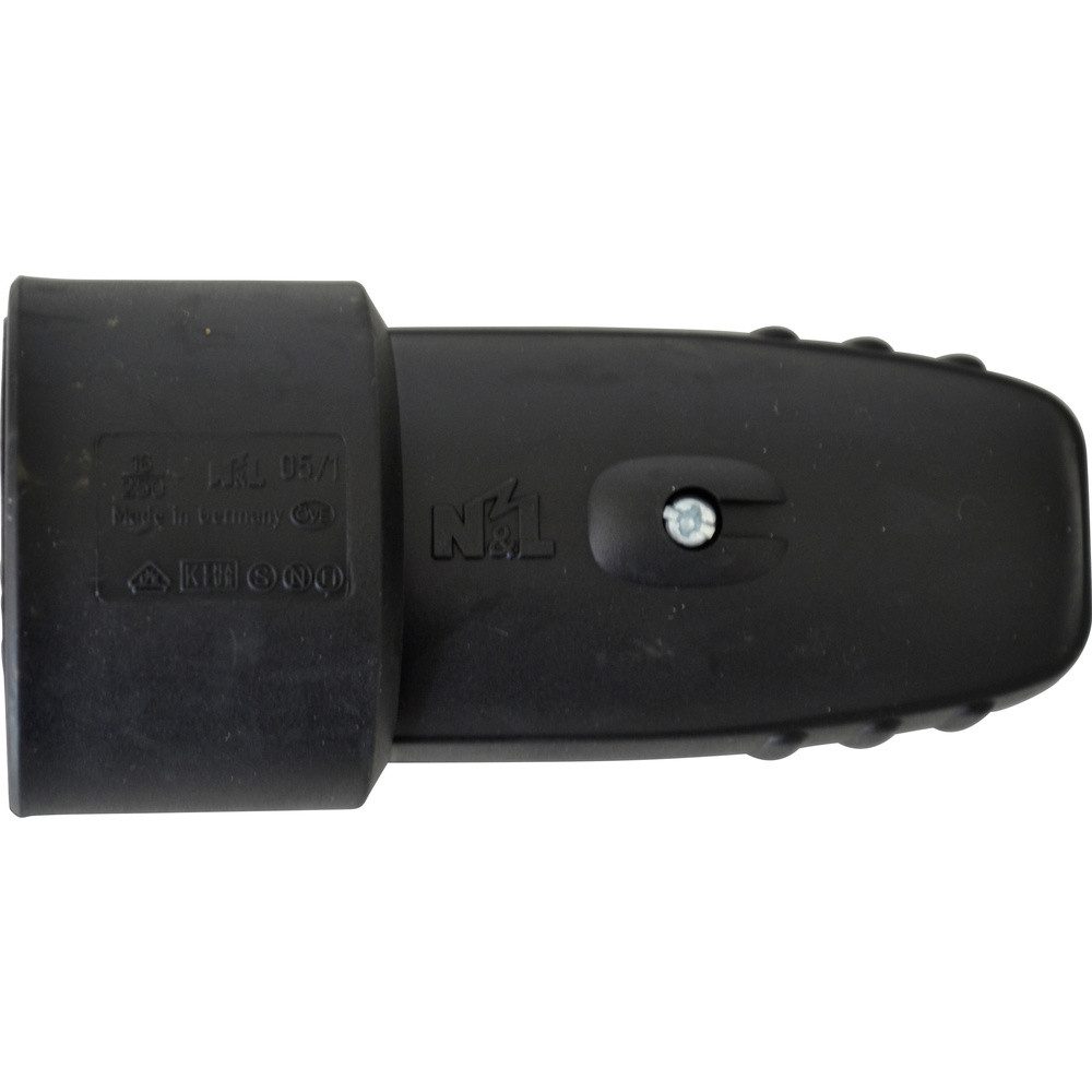 N & L 11390 Schutzkontaktkupplung Gummi 230 V Schwarz IP20 Steckernetzteil