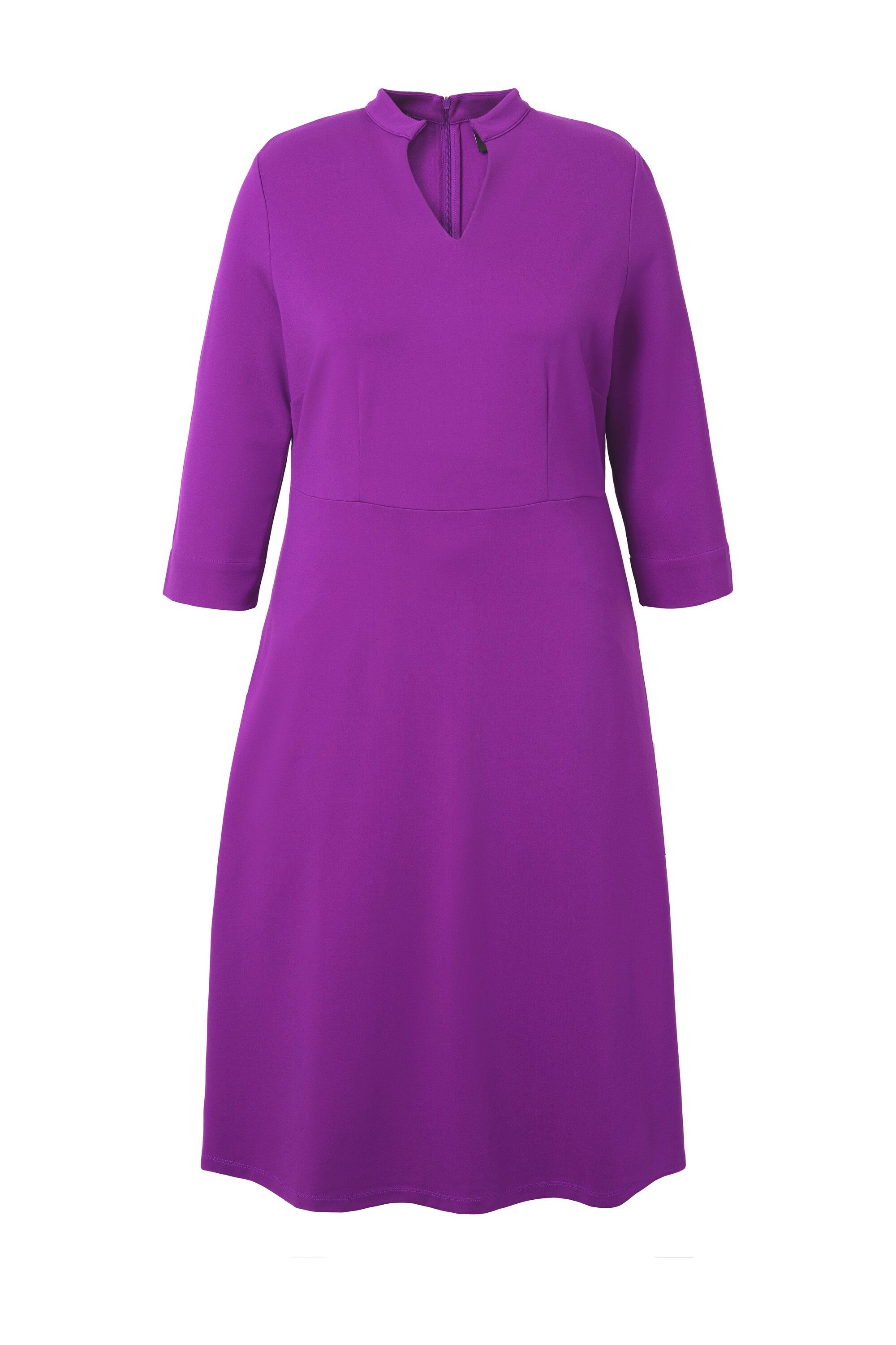 Jerseykleid Punto-di-Roma-Kleid A-Linie V-Ausschnitt 3/4-Arm