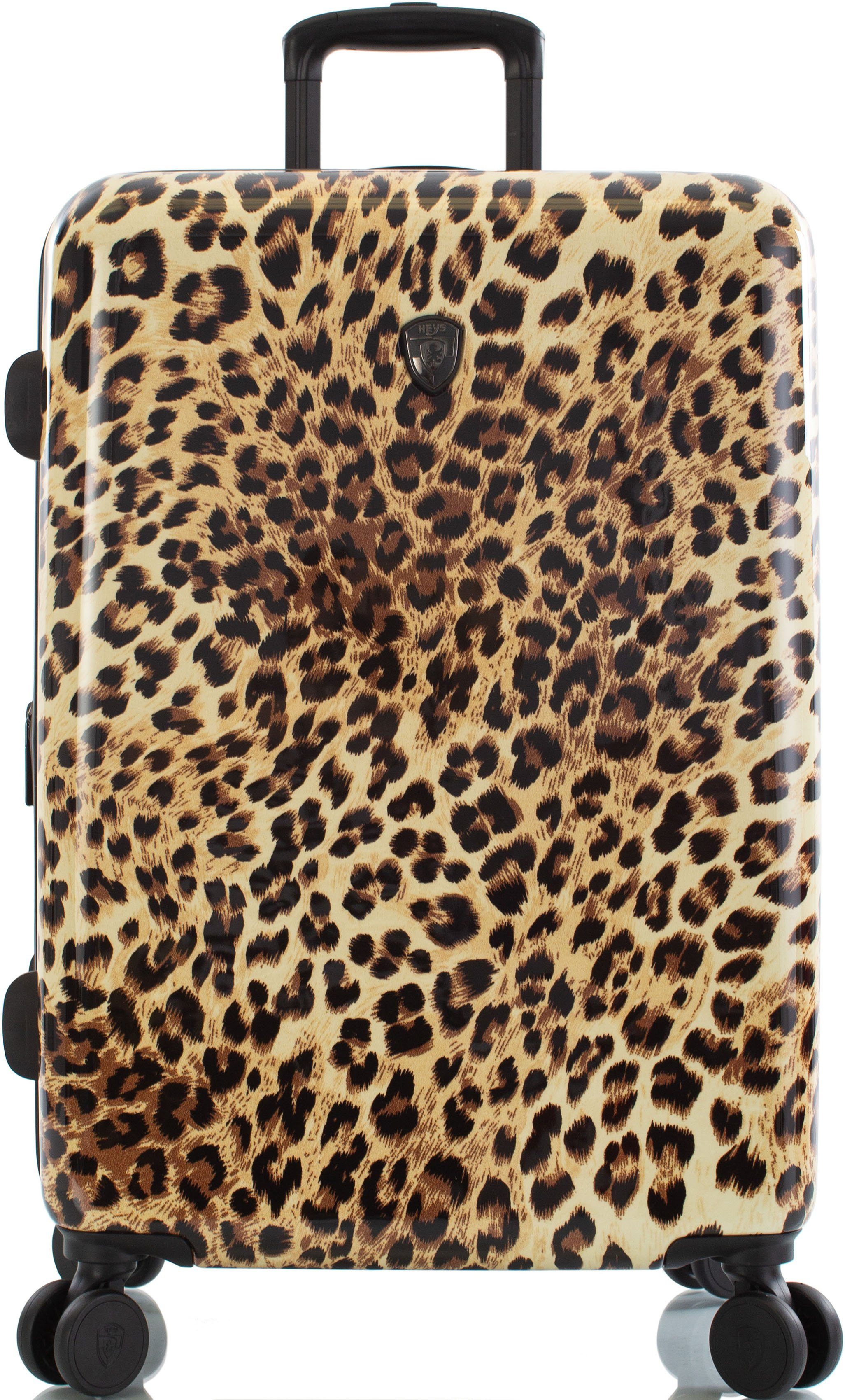 4 66 mit Brown Leopard cm, Heys Volumenerweiterung Hartschalen-Trolley Rollen, Leopard,