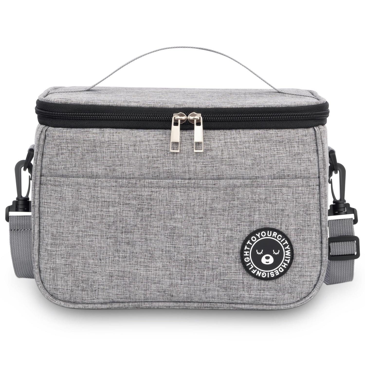 Kühltasche Kühltasche Lunchtasche Isoliert Faltbar Grau 9L (28cm x 18cm x 18cm)