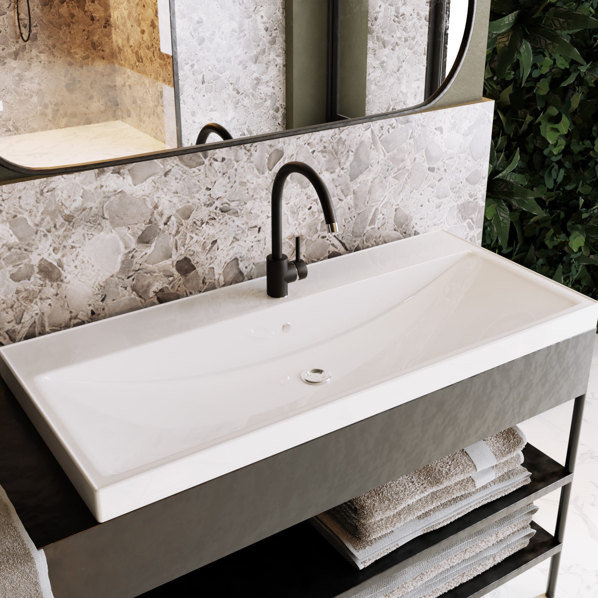 Karen Einbauwaschbecken Waschbecken Sky 50 (Keramikwaschbecken), Glatte Ker günstig online kaufen