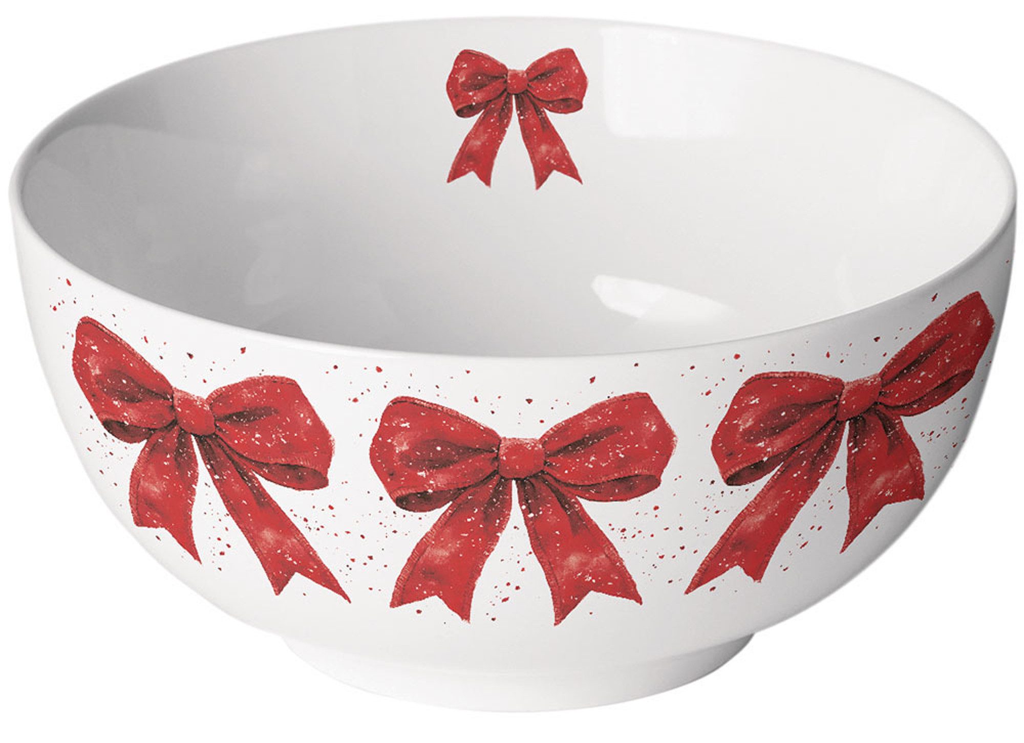 Ambiente® Müslischale Fancy bow, Porzellan, (1-tlg), Porzellan-Schüssel New Bone China Ø 14 Höhe 6,5cm Volumen ca.0,4l