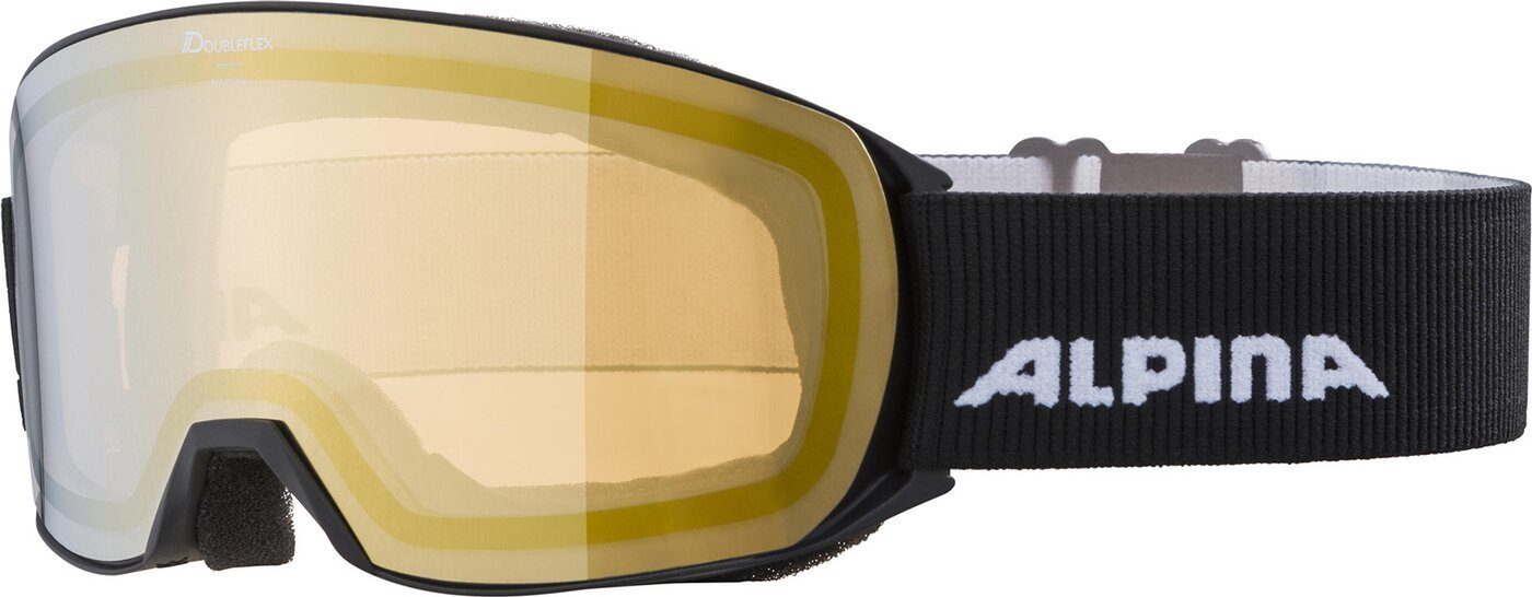 Alpina Sports Skibrille NAKISKA Q-LITE BLACK MATT, (1-St), HM Scheibe ist kontrastverstärkend und verspiegelt