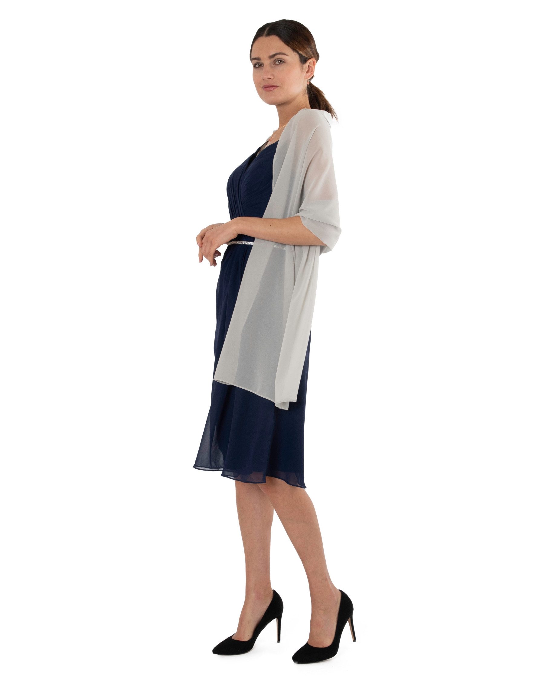MayTree Modeschal Chiffon Schal Stola Umschlagtuch für Abendkleid Cocktailkleid 70x180, (Stück, 1-St)