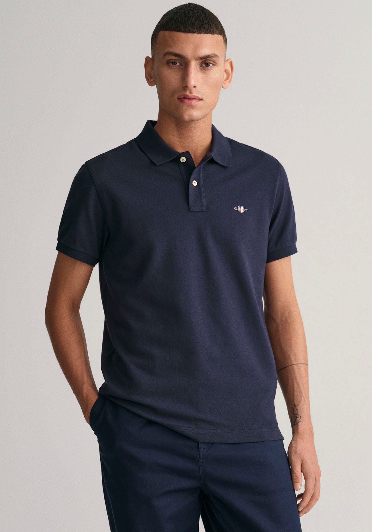 Gant Poloshirt 2062026 Herren Kontrast Pique Poloshirt aus Better Cotton günstig online kaufen