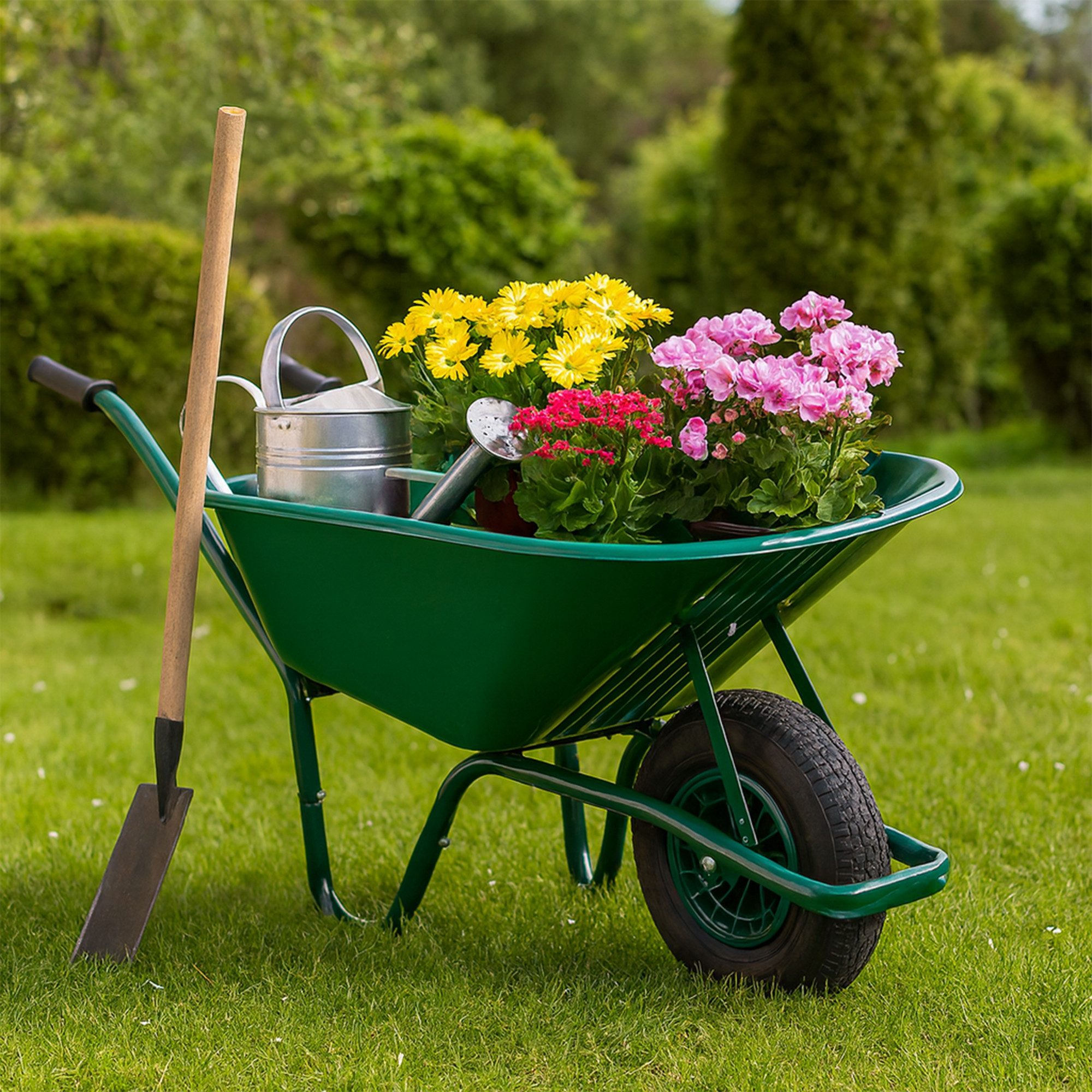 ONDIS24 Schubkarre Gartenschubkarre Schubkarre Bauschubkarre verzinkt 100/120 Liter