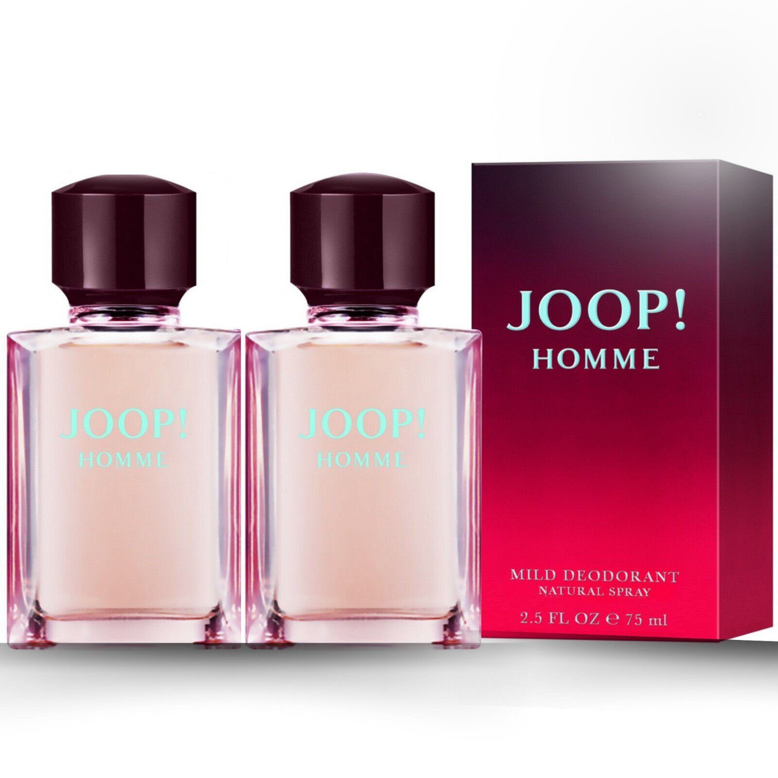 JOOP! Deo-Spray JOOP HOMME Mild Deodorant 2x 75ml Natural Spray Parfüm Herren Parfum, blumig-holzig antitranspirant duftend erfrischend, 2-tlg., Set Duftspray Männerduft Duft Geschenk Deo Duft Herren Männer