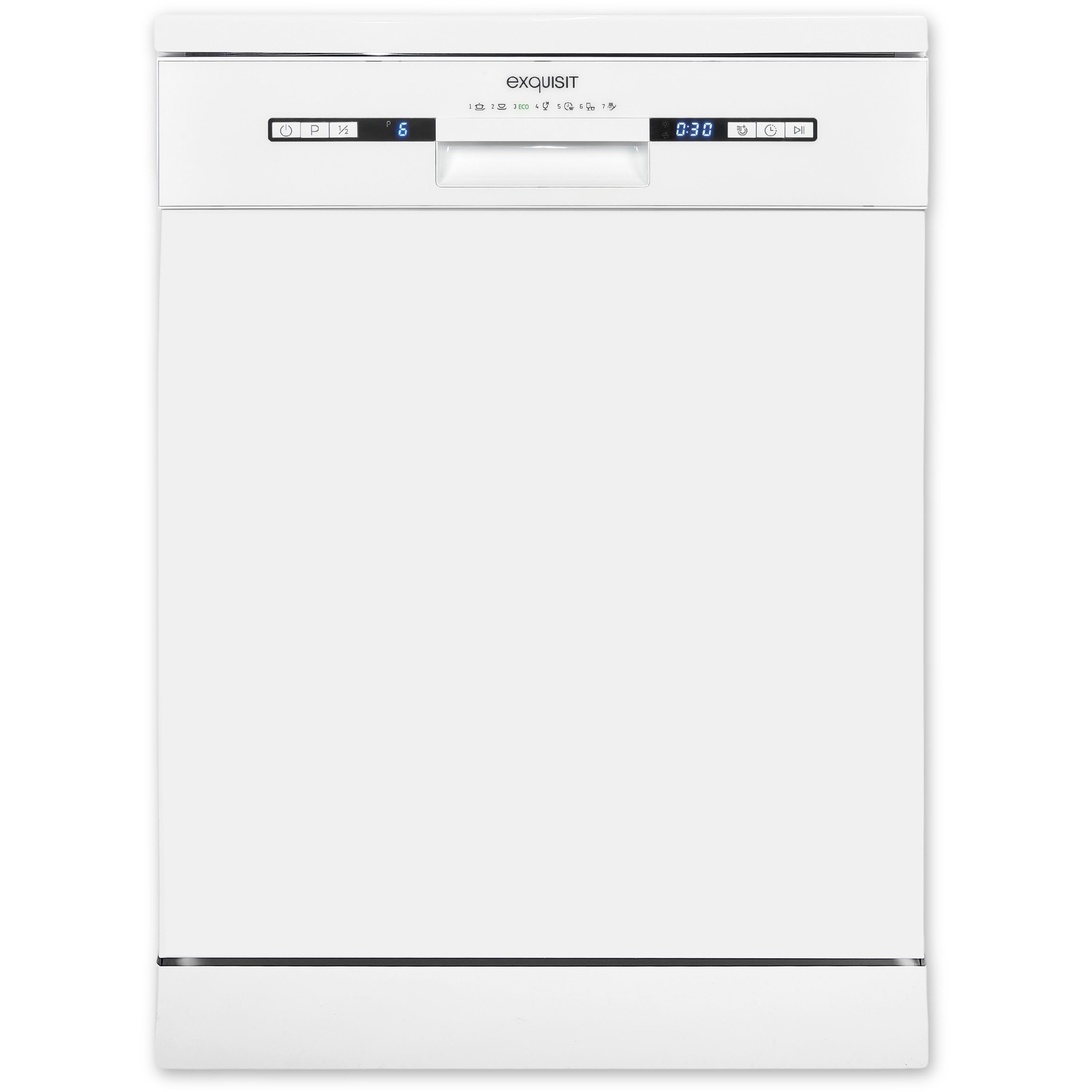 exquisit Standgeschirrspüler START GSP9313-030E weiss, 13 Maßgedecke, EEK: E, 7 Programme, Startzeitverzögerung