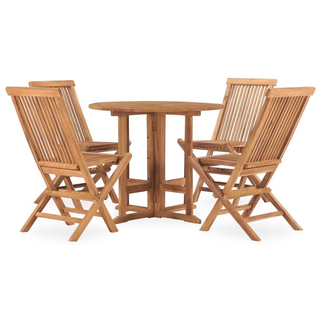 furnicato Garten-Essgruppe Elegante Naturholz Essgruppe 90 x 75 cm für Garten und Terrasse, (1-tlg), Witterungsbeständige Sitzgruppe, klappbar und fein geschliffen