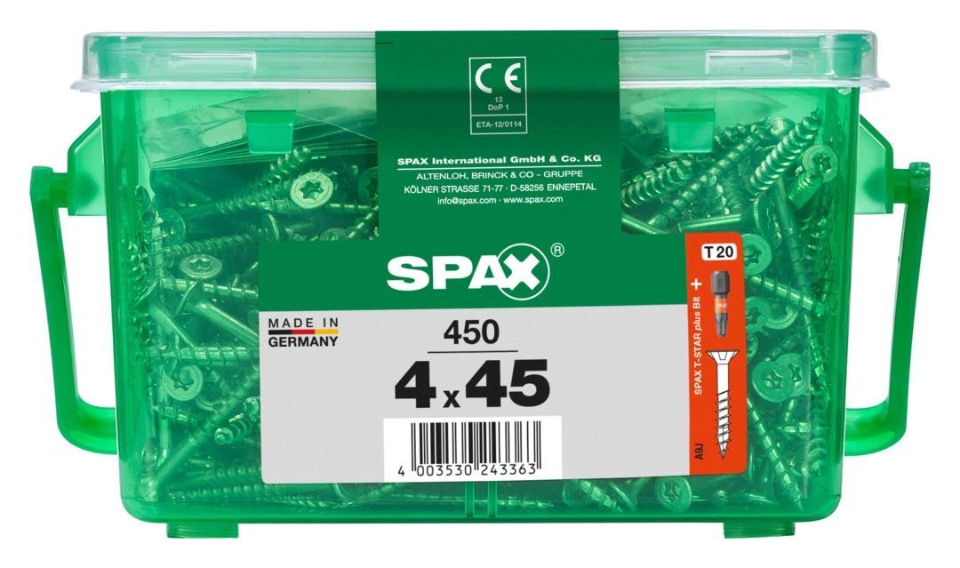 - TX mm 45 Holzbauschraube Universalschrauben 4.0 Spax 20 x SPAX 450