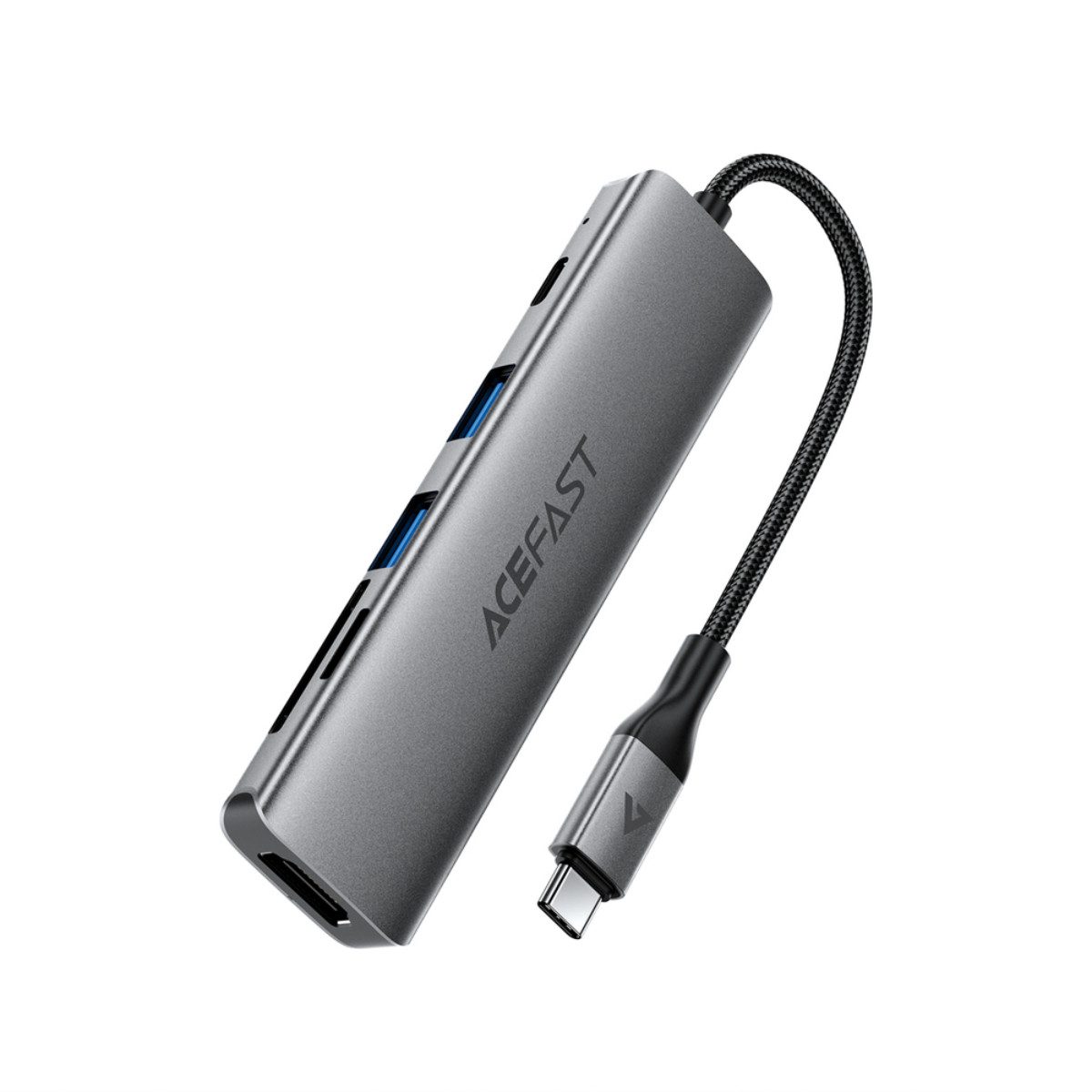 Acefast J18 USB-Adapter USB-C zu HDMI, SD Kartenleser, USB-A, microSD Kartenleser, USB-C, 6in1 USB-C Hub mit HDMI 4K und PD 90W