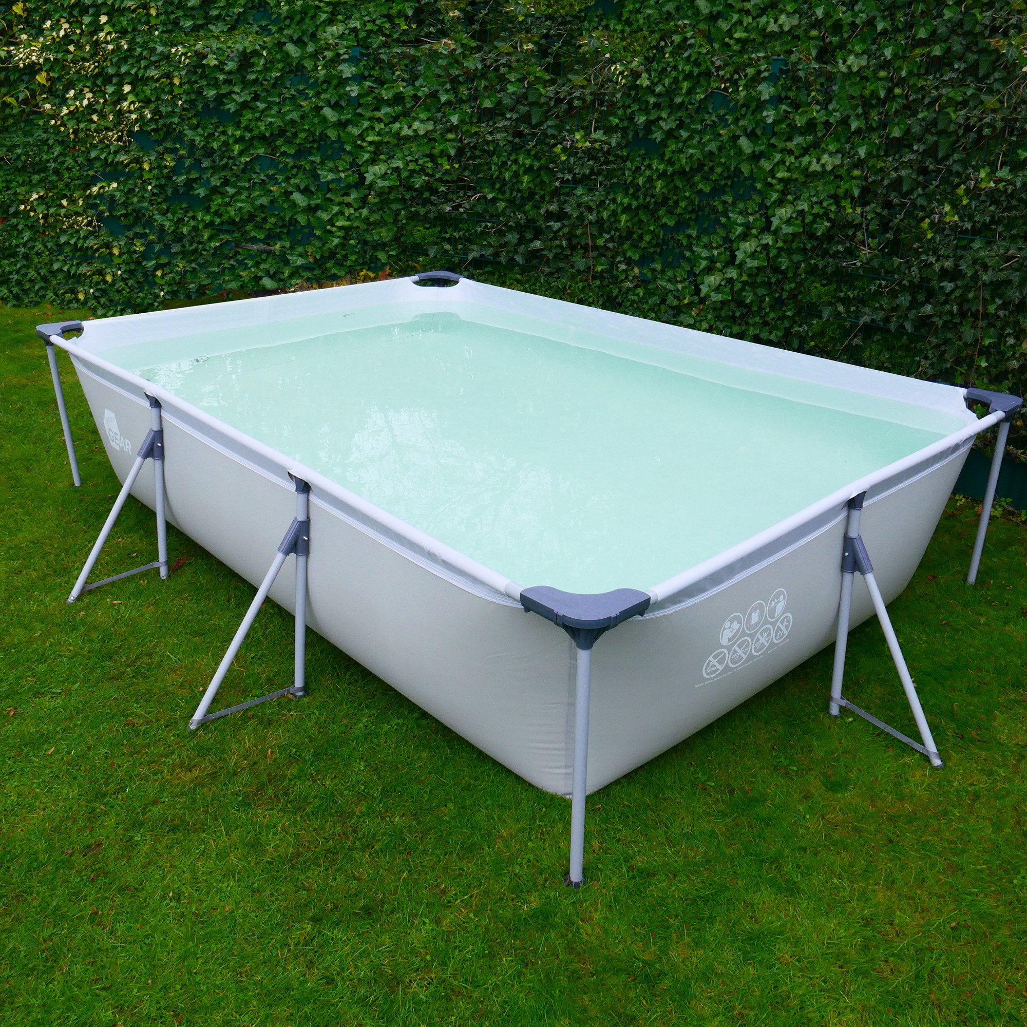 yourGEAR Rechteckpool Pool 300x200x70 cm Gartenpool Planschbecken Familienpool Schwimmbecken