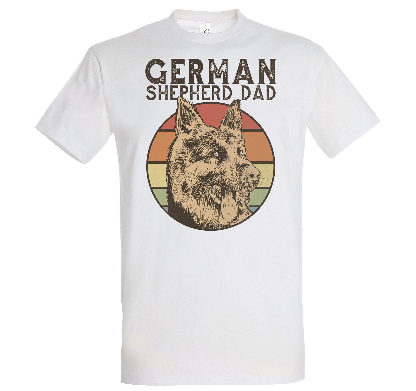 Schäferhund Designz Shepherd T-Shirt Frontdruck Youth Shirt Trendigem Dad mit German Herren Weiss