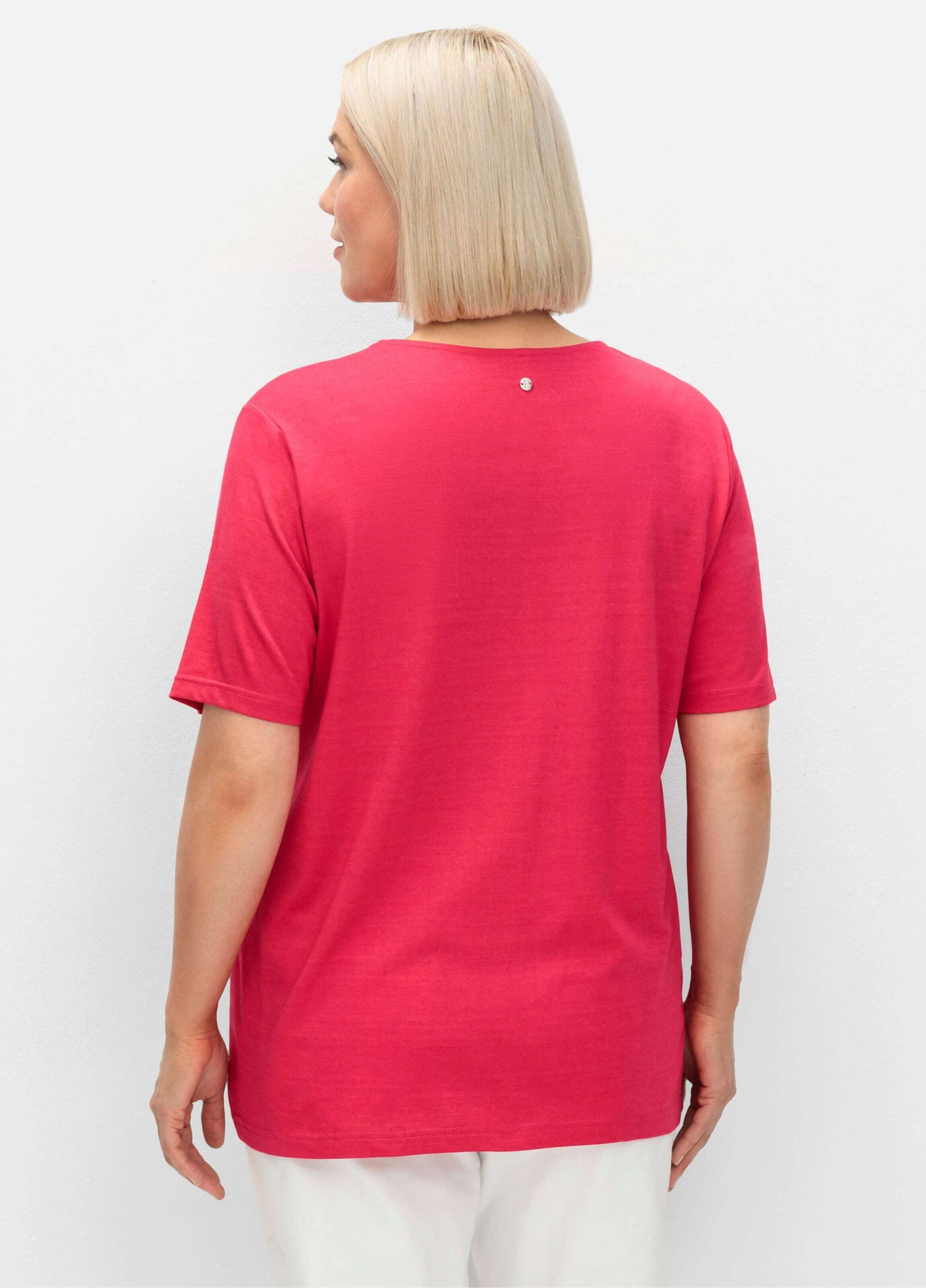 Sheego T-Shirt T-Shirt Kurzarm mit doppellagigem Vorderteil günstig online kaufen