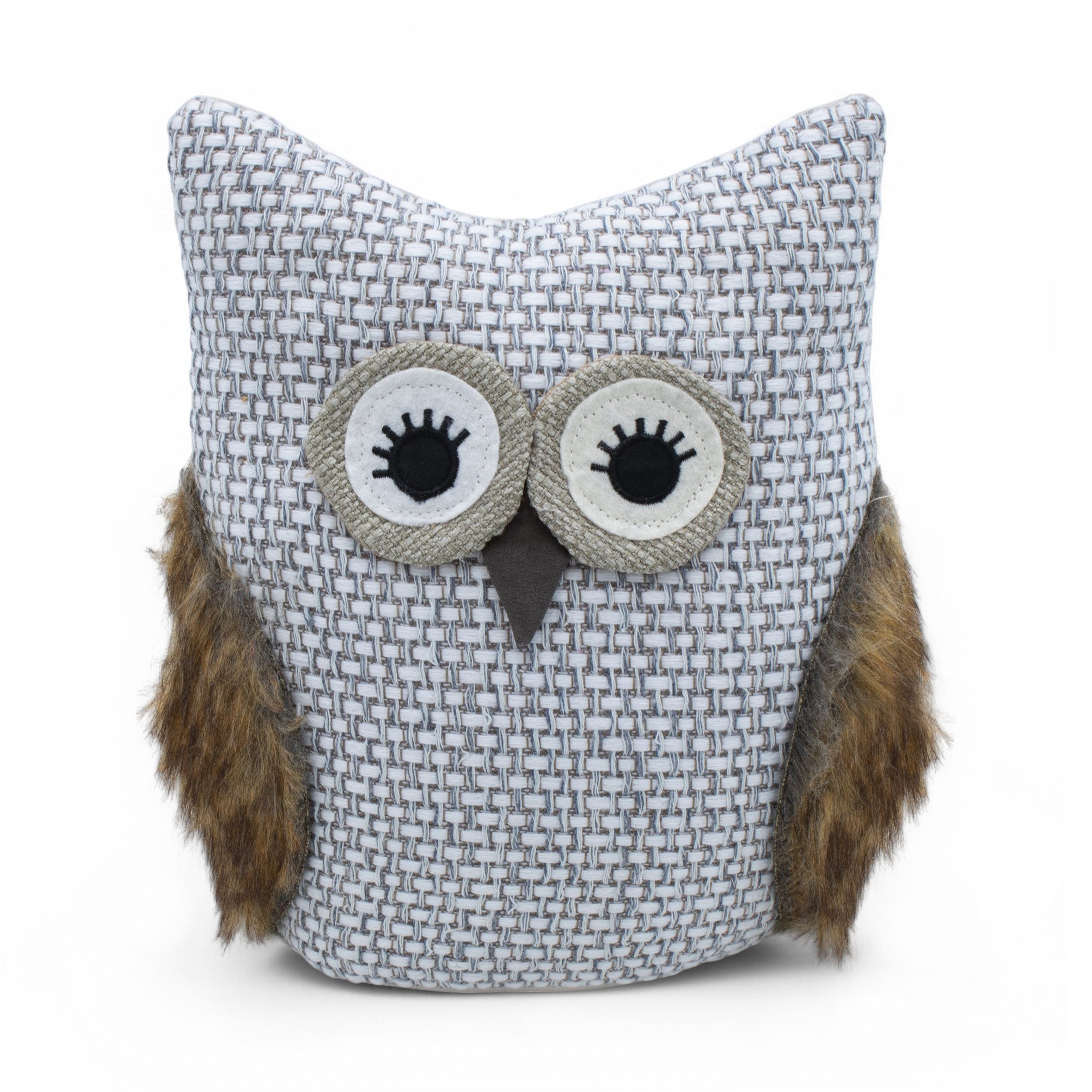 Spetebo Türstopper Stoff Eule 1,5Kg schwer grau - 24 x 20 cm (Anzahl, 1 St., Stück), im Vintage Patchwork Design