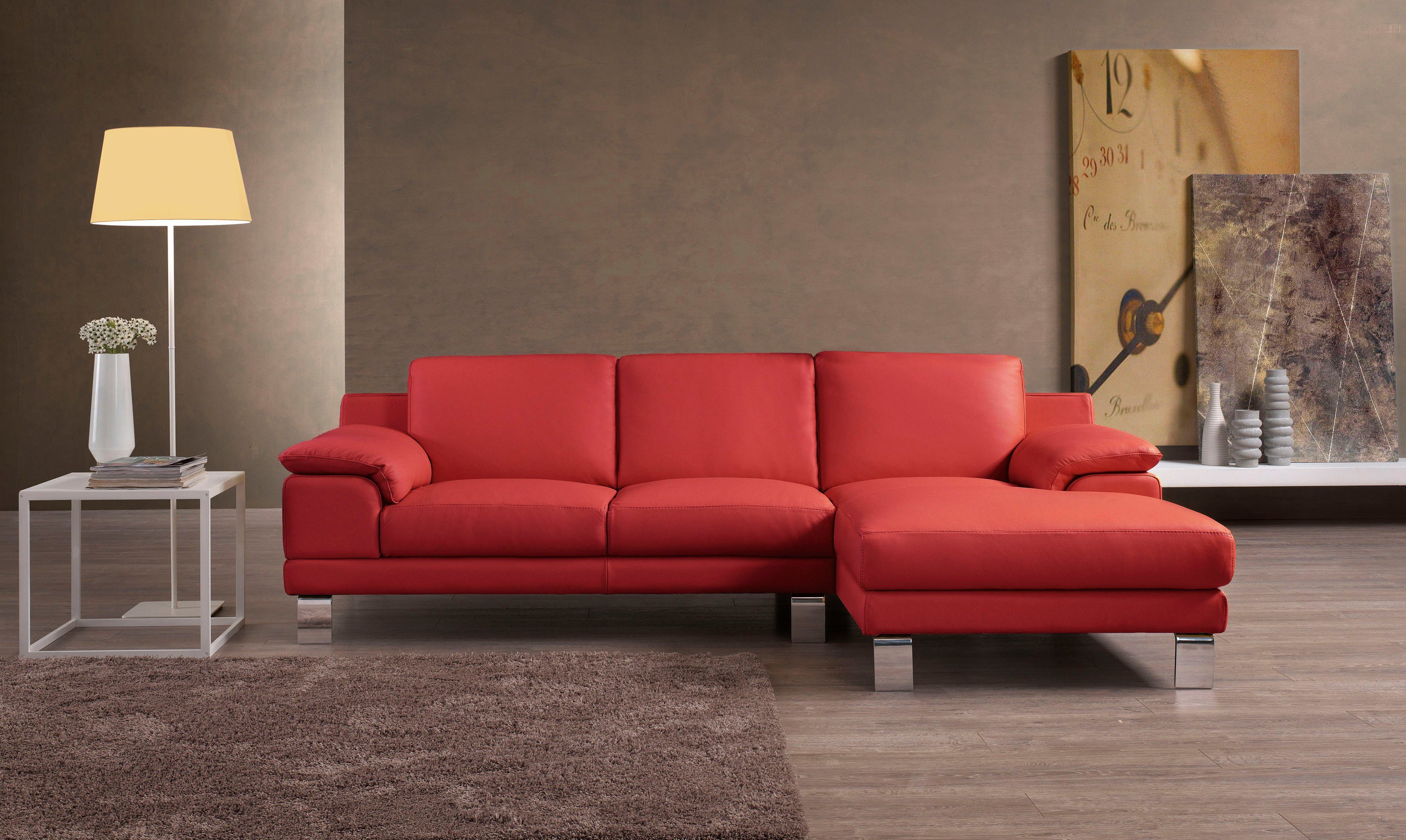 Egoitaliano Ecksofa Shakira, Design & Sitzkomfort auf hohem Niveau, Breite 236cm, L-Form, mit Recamiere, L-Form, edle Füße