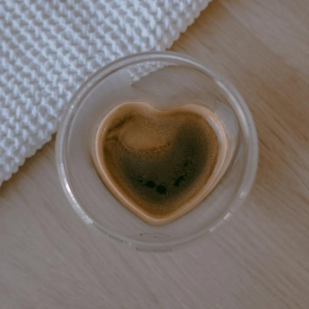 Eulenschnitt Tasse Doppelwandiges Herzglas Herz (100ml)