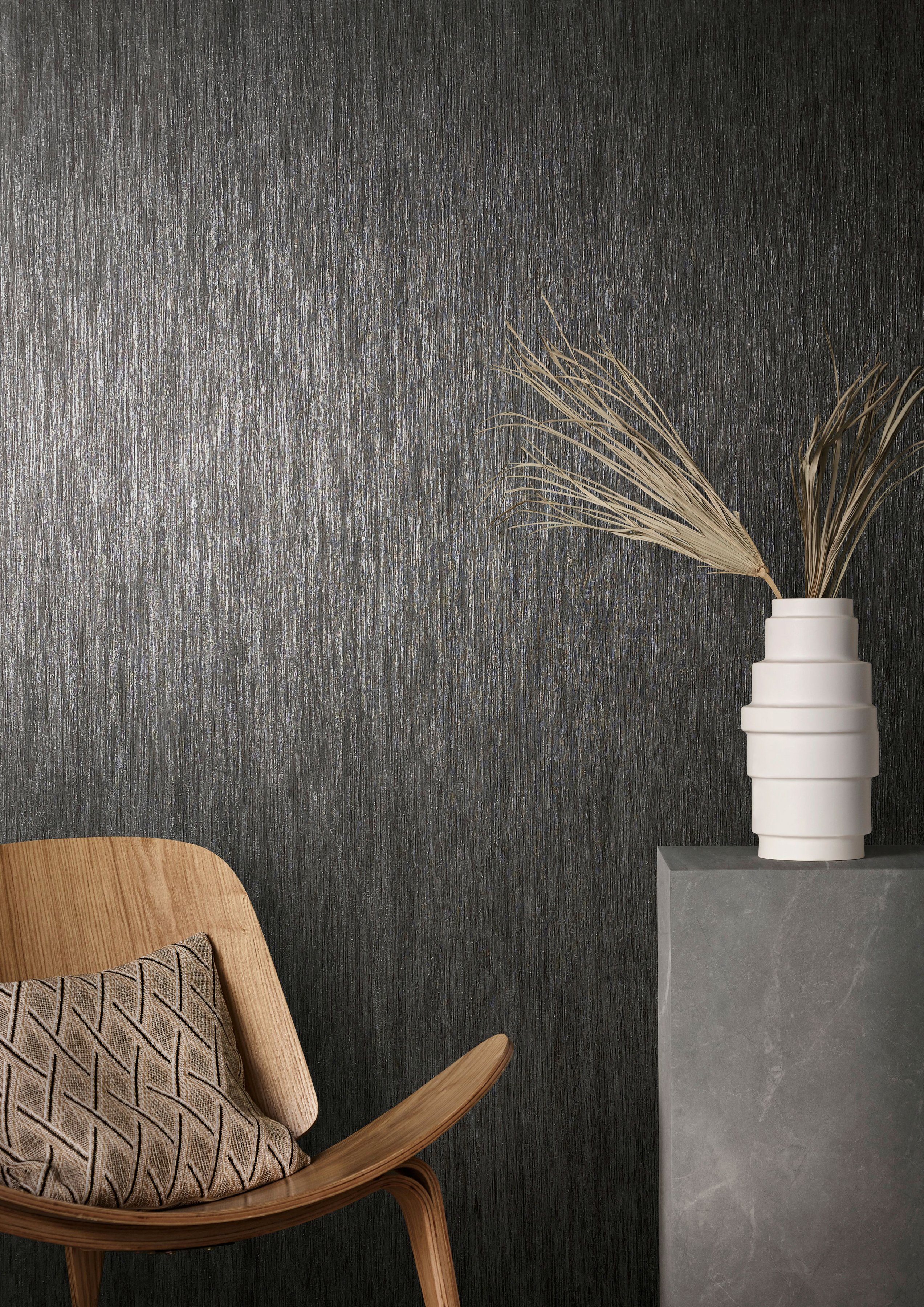 Marburg Vliestapete, Streifen, unifarben, (1 St), moderne Tapete für Wohnzimmer Schlafzimmer Küche