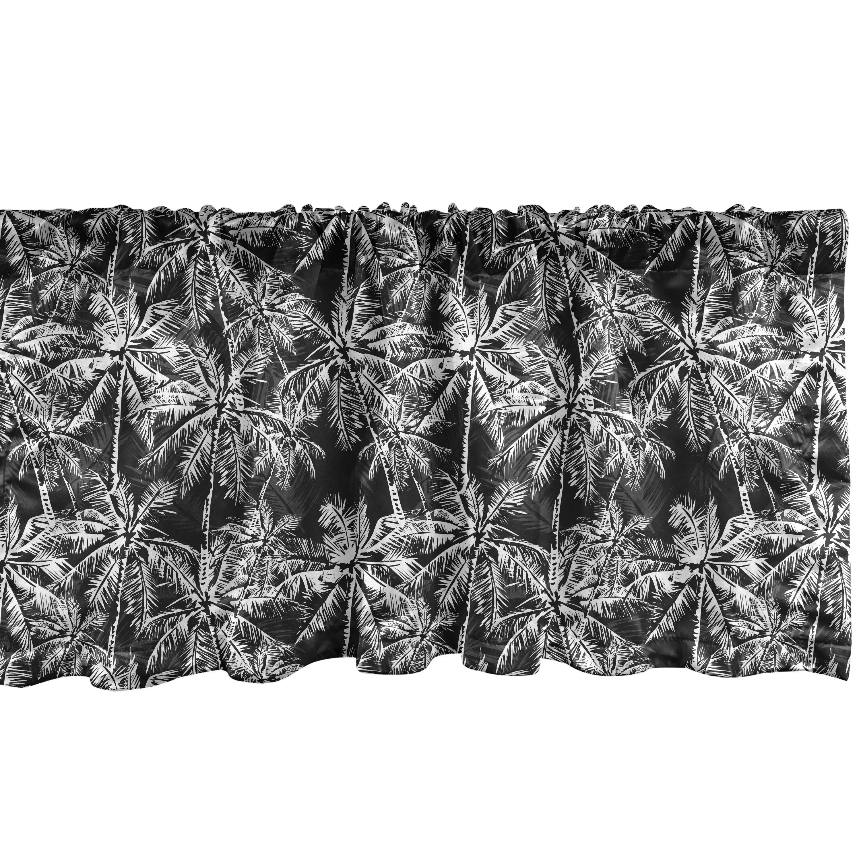 Scheibengardine Vorhang Volant Microfaser, Dekor Scene Küche Jungle Stangentasche, für Insel Palm mit Schlafzimmer Abakuhaus, Vintage