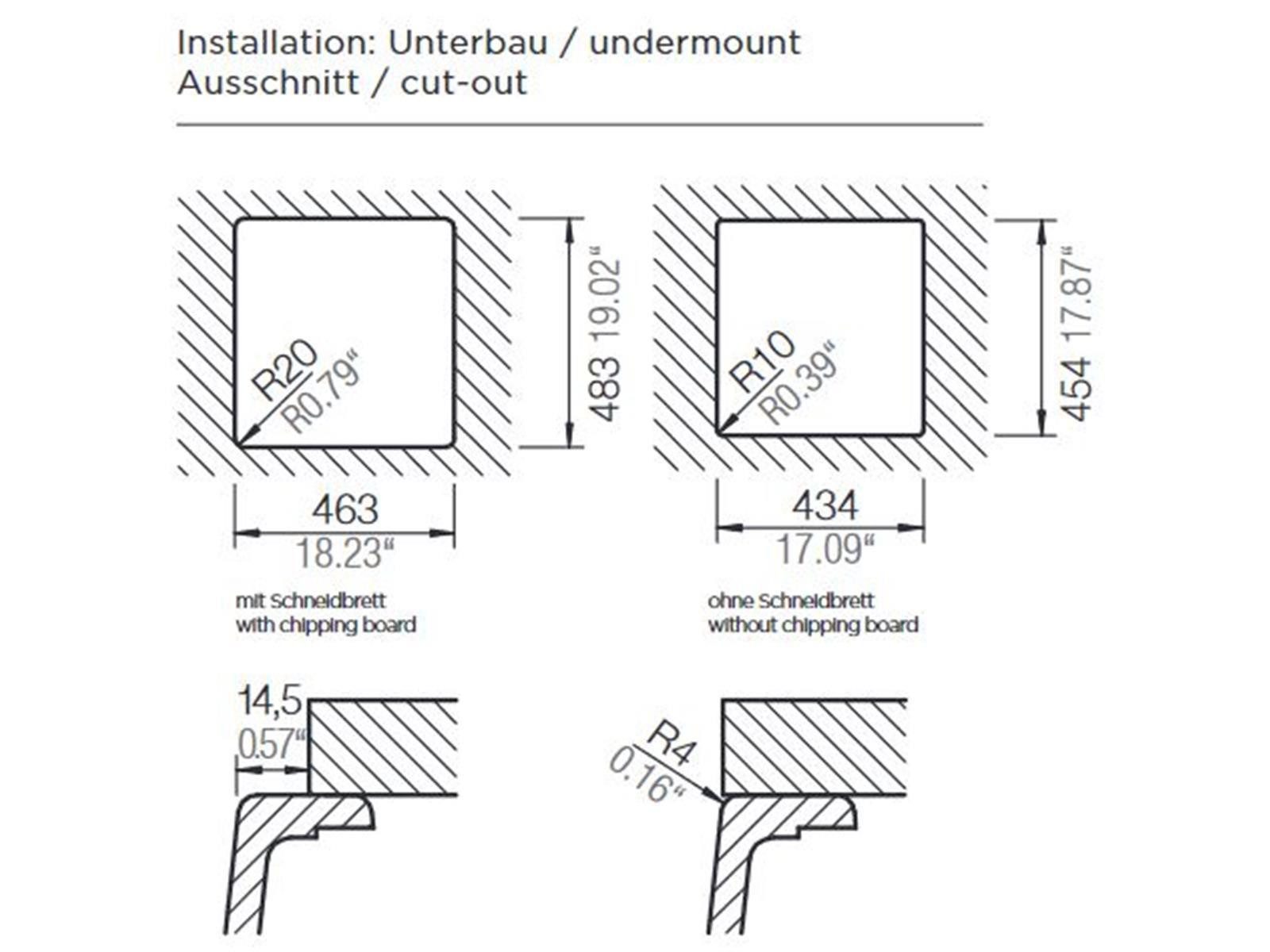 Schock Einbauspüle Einbauspüle Nemo N-100S U Croma - Unterbauspülespüle