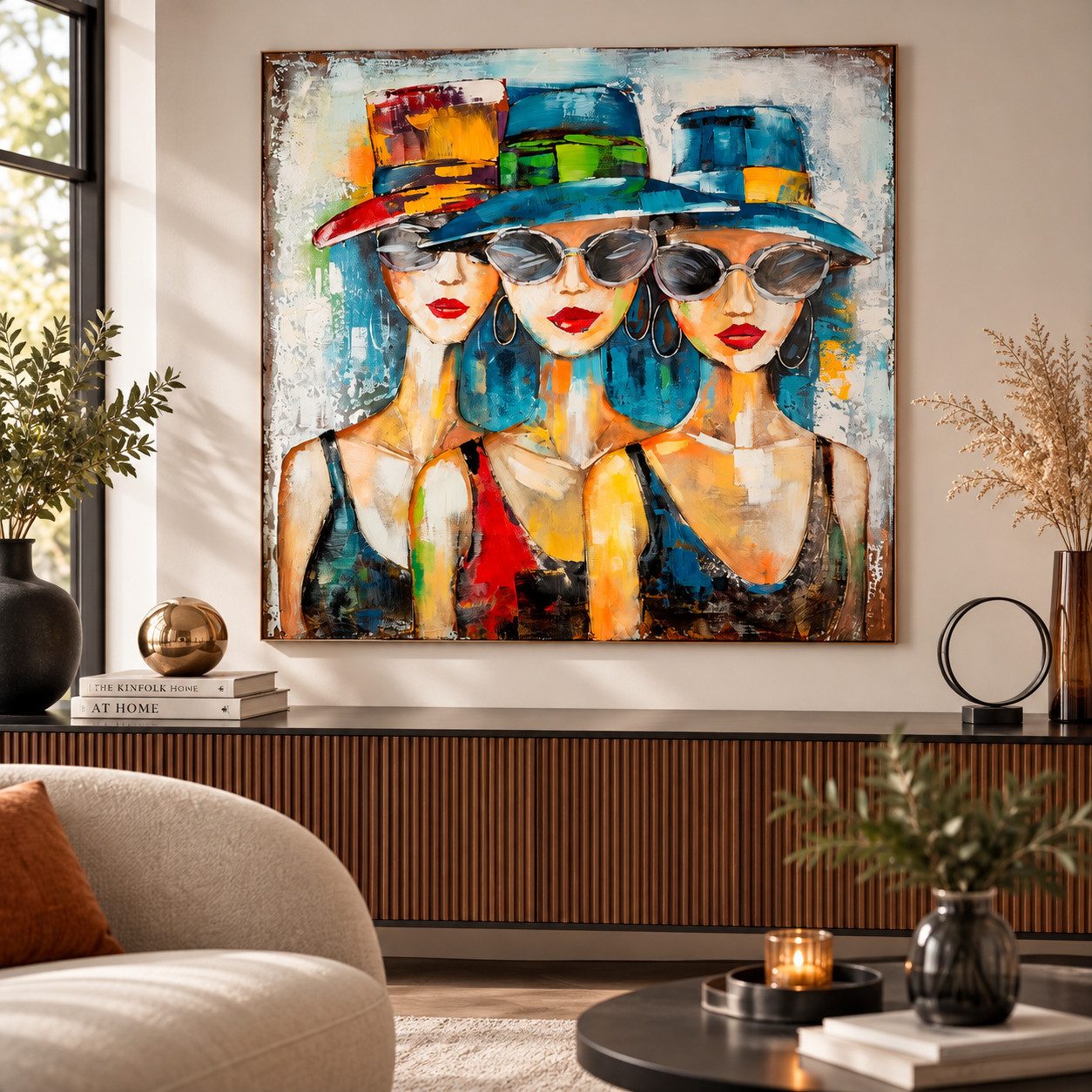 MF Wandbild Metallbild Red Lips Society quadratisch mehrfarbig 100 x 100 cm, (1 St)