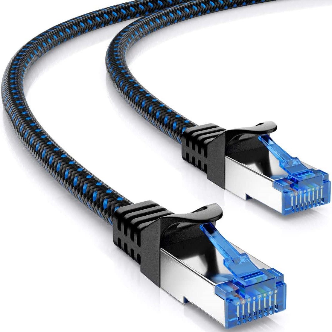 deleyCON deleyCON 20m CAT8.1 Nylon Netzwerkkabel S/FTP PIMF 2000MHz 40Gbit LAN-Kabel