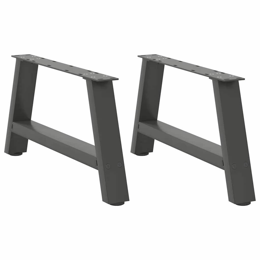 vidaXL Tischbein Couchtischbeine A-Form 2 Stk. Anthrazit 70x(30-31) cm Stahl
