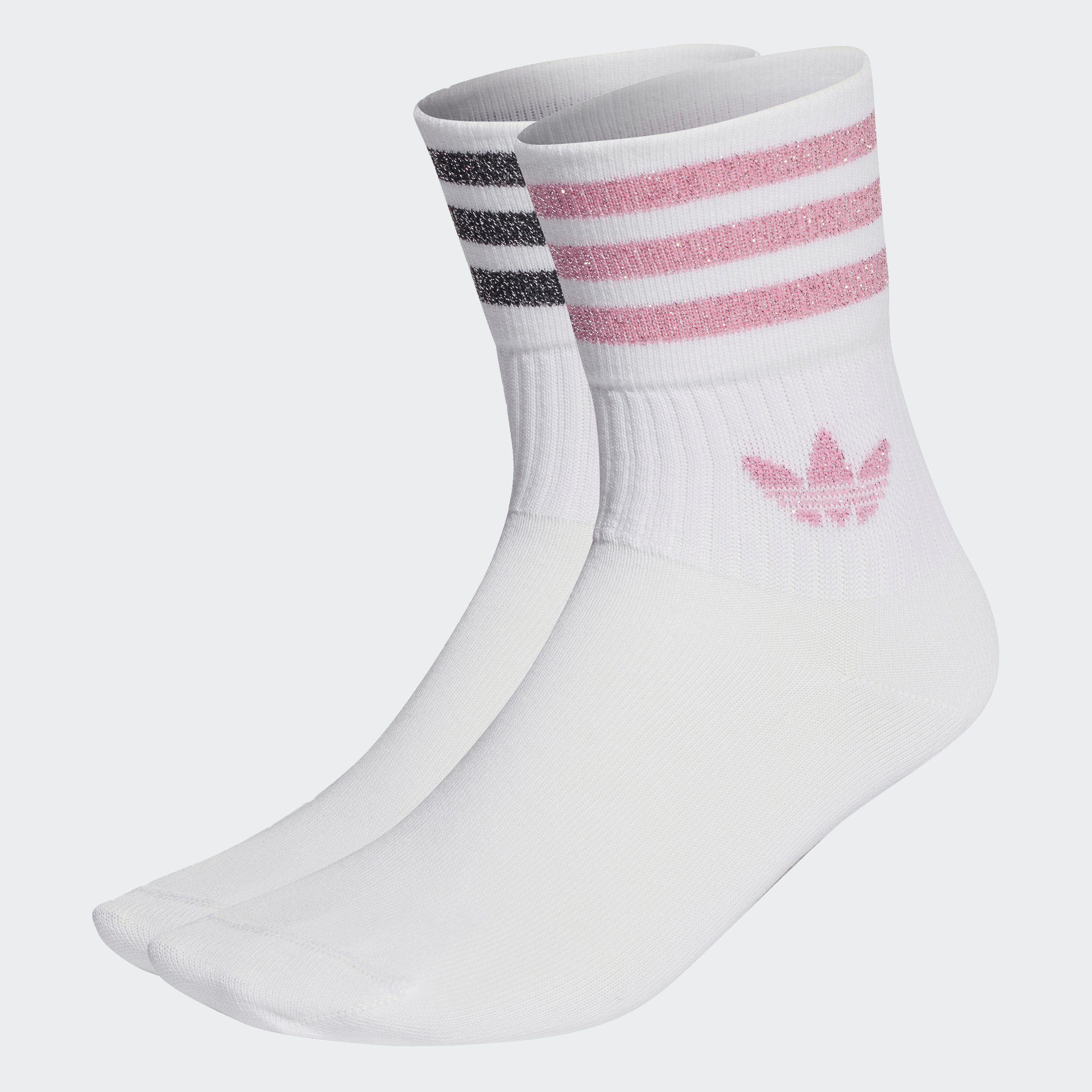 adidas Originals Sportsocken MIDCUT GLITTER PAAR White / 2 (2-Paar) Pink Black CREW / SOCKEN, Bliss