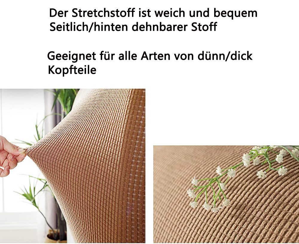 Zyronn Betthusse Bett Kopfteil Schonbezug, Staubdichte Schutzhülle für gepolsterte, Schlafzimmer Kopfteil, Luxus-Bett – Bild 3 von 5