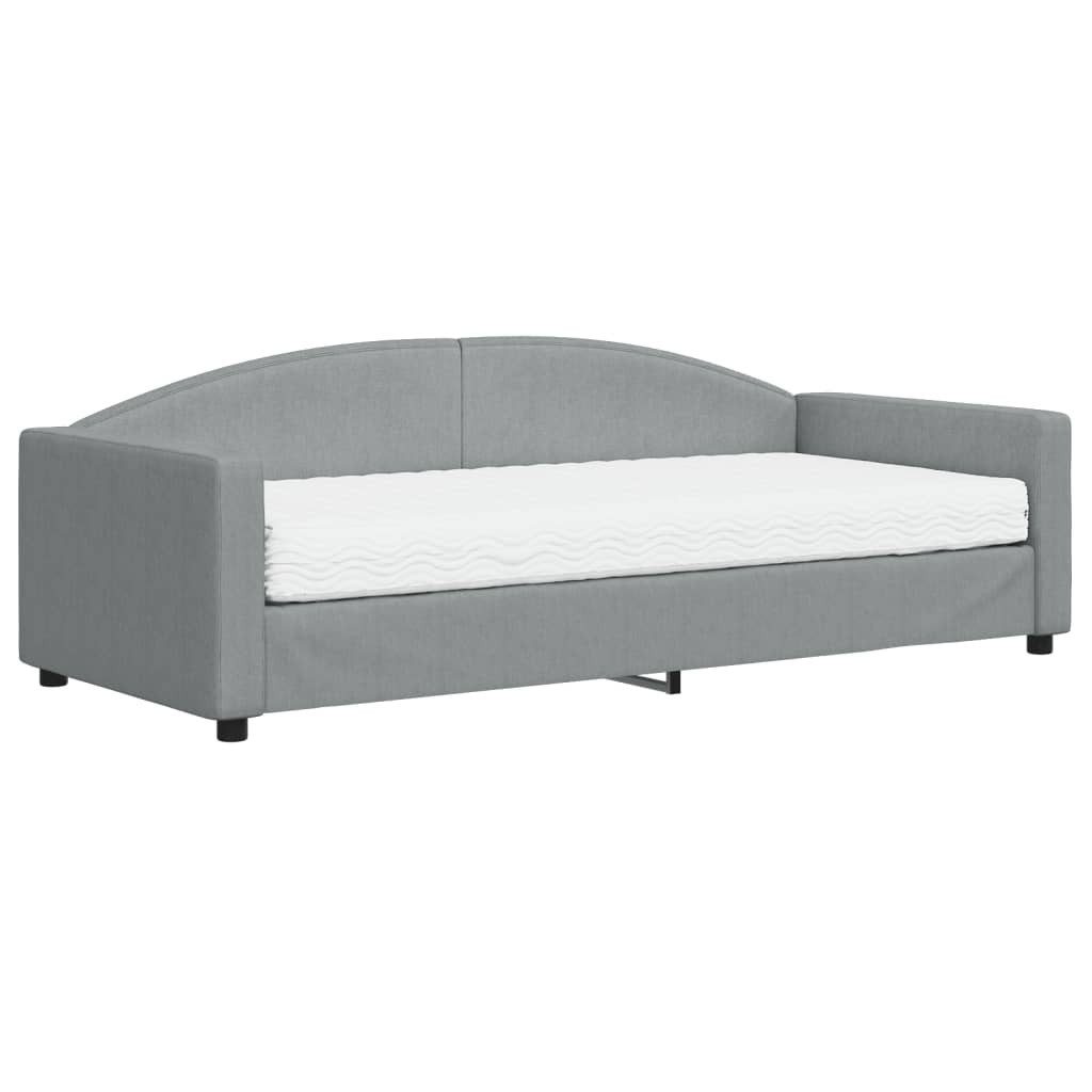 vidaXL Bett Tagesbett mit Matratze Hellgrau günstig online kaufen